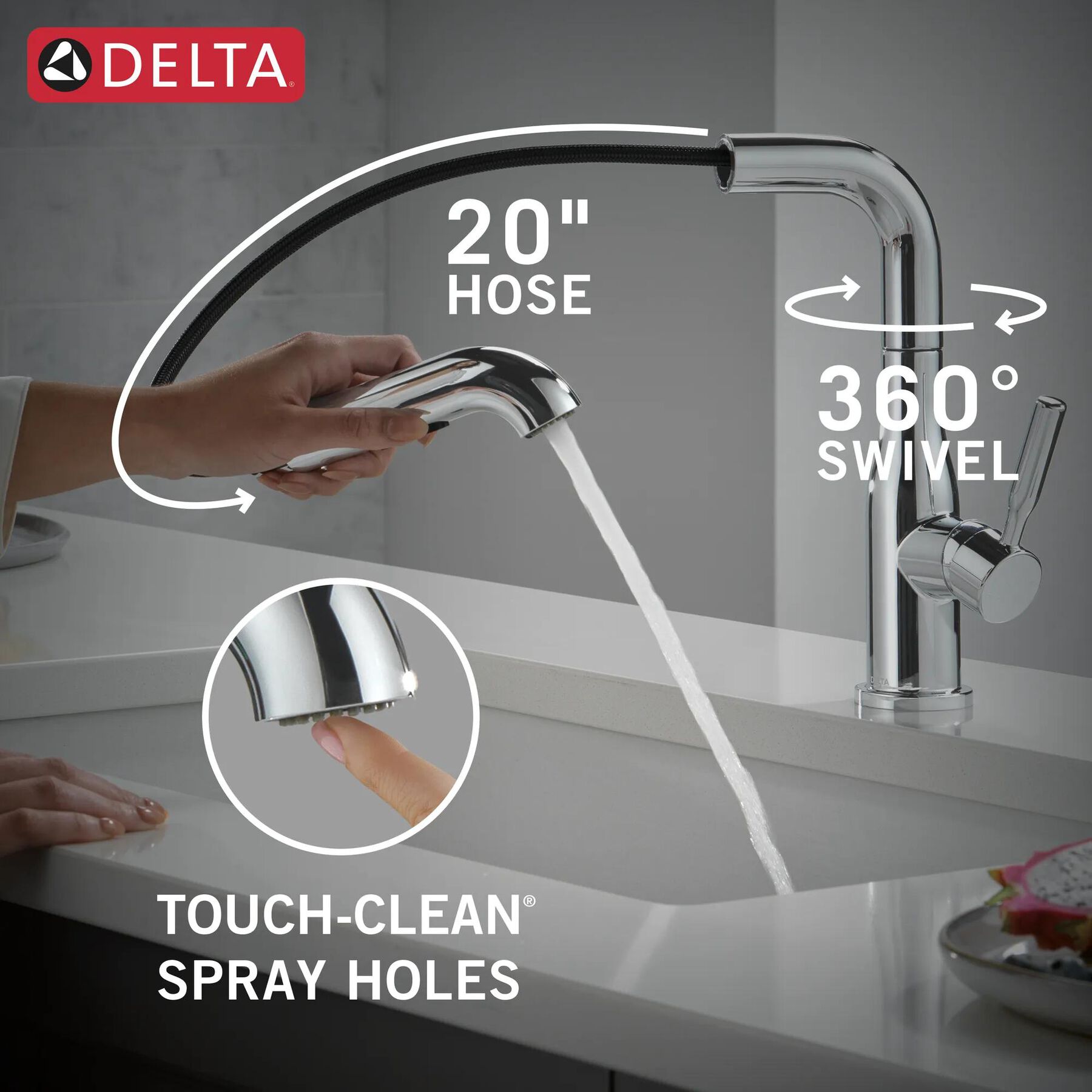 Single Handle Pull-Out Kitchen Faucet (Recertified)