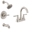 Centerset Lavatory Faucet with 14 Series Tub Shower Trim and Rough Bundle