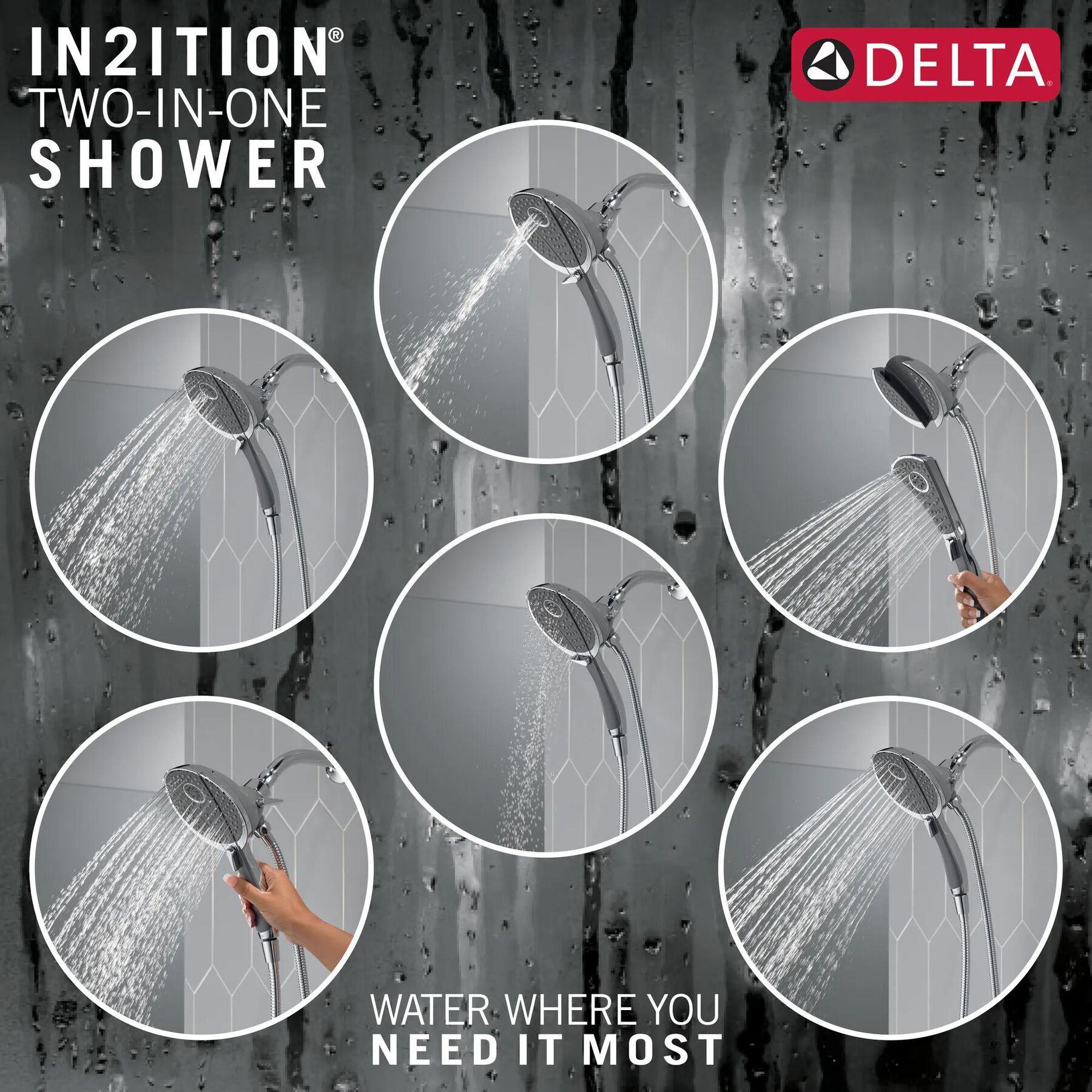 In2ition&reg; 4-Setting Two-in-One Shower
