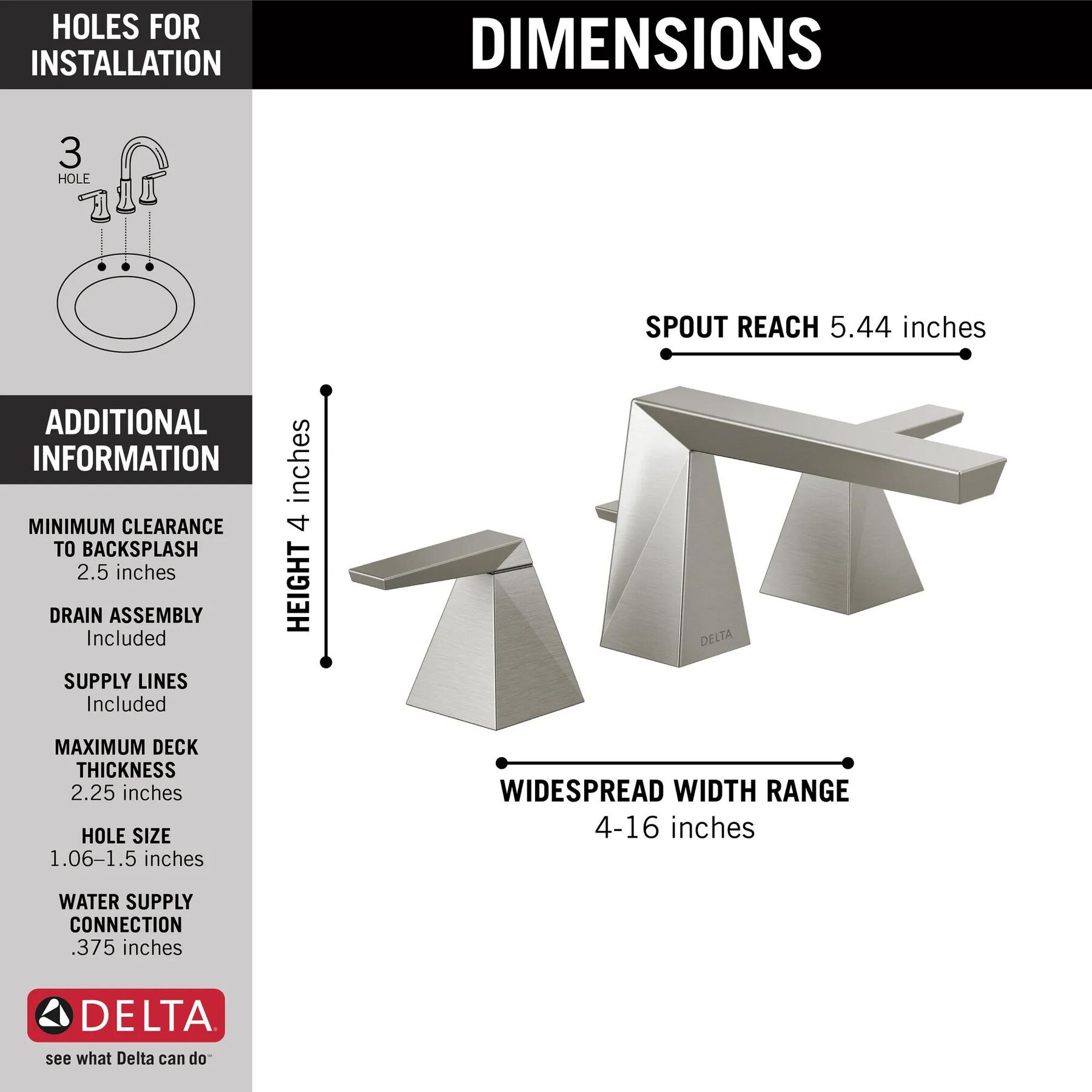 Two Handle Widespread Bathroom Faucet