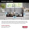 30&rdquo; Retrofit Farmhouse Apron Front 16 Gauge Stainless Steel Single Bowl Kitchen Sink for Undermount / Drop-In Installation with Accessories