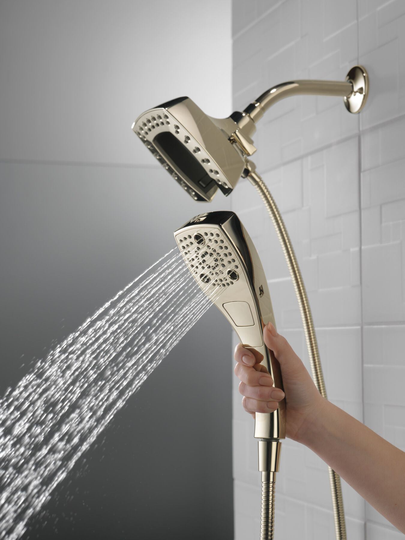 H<sub>2</sub>Okinetic&reg; In2ition&reg; 5-Setting Two-in-One Shower