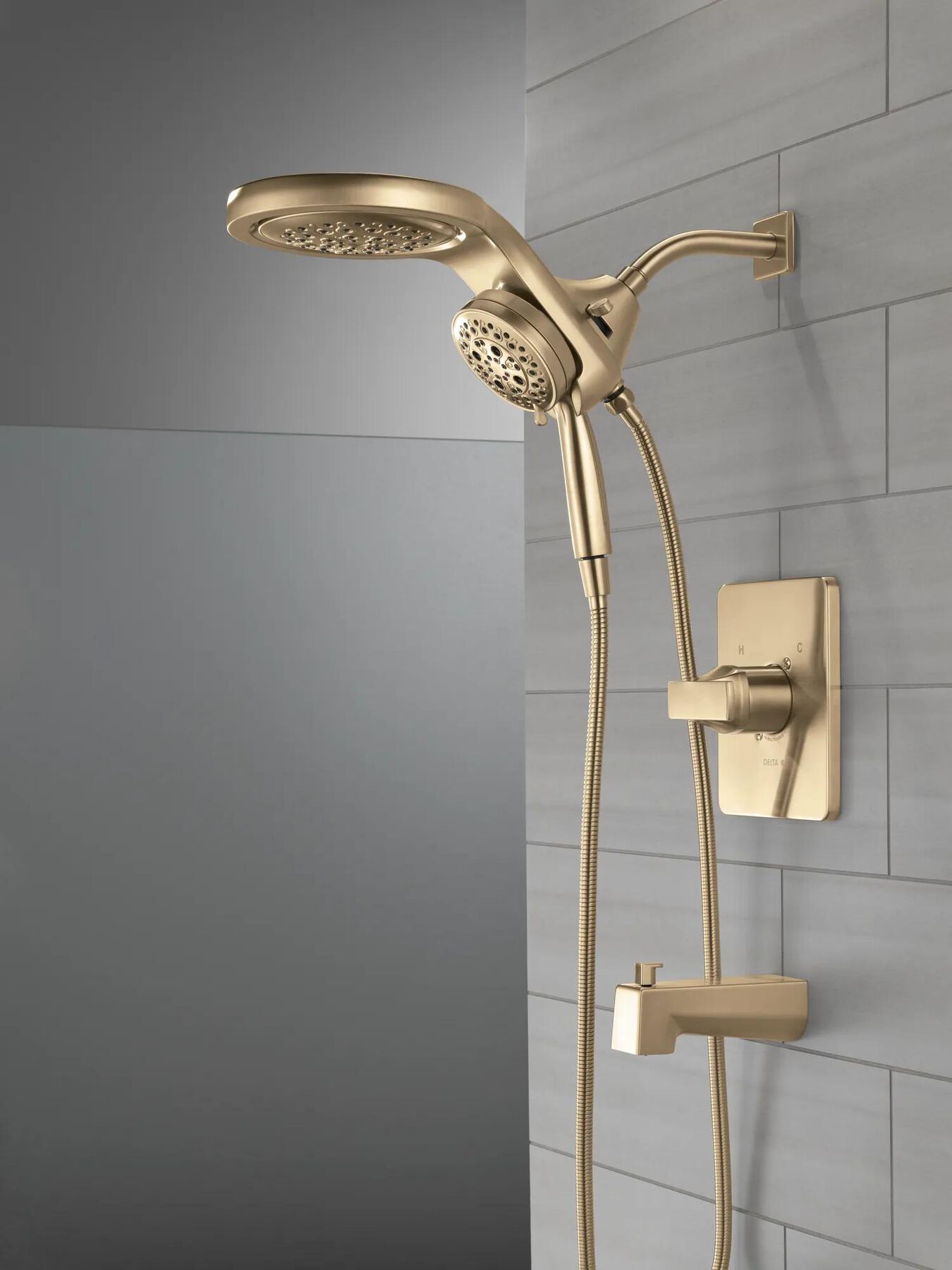 HydroRain&reg;&nbsp;H2Okinetic&reg;&nbsp;5-Setting Two-In-One Shower Head
