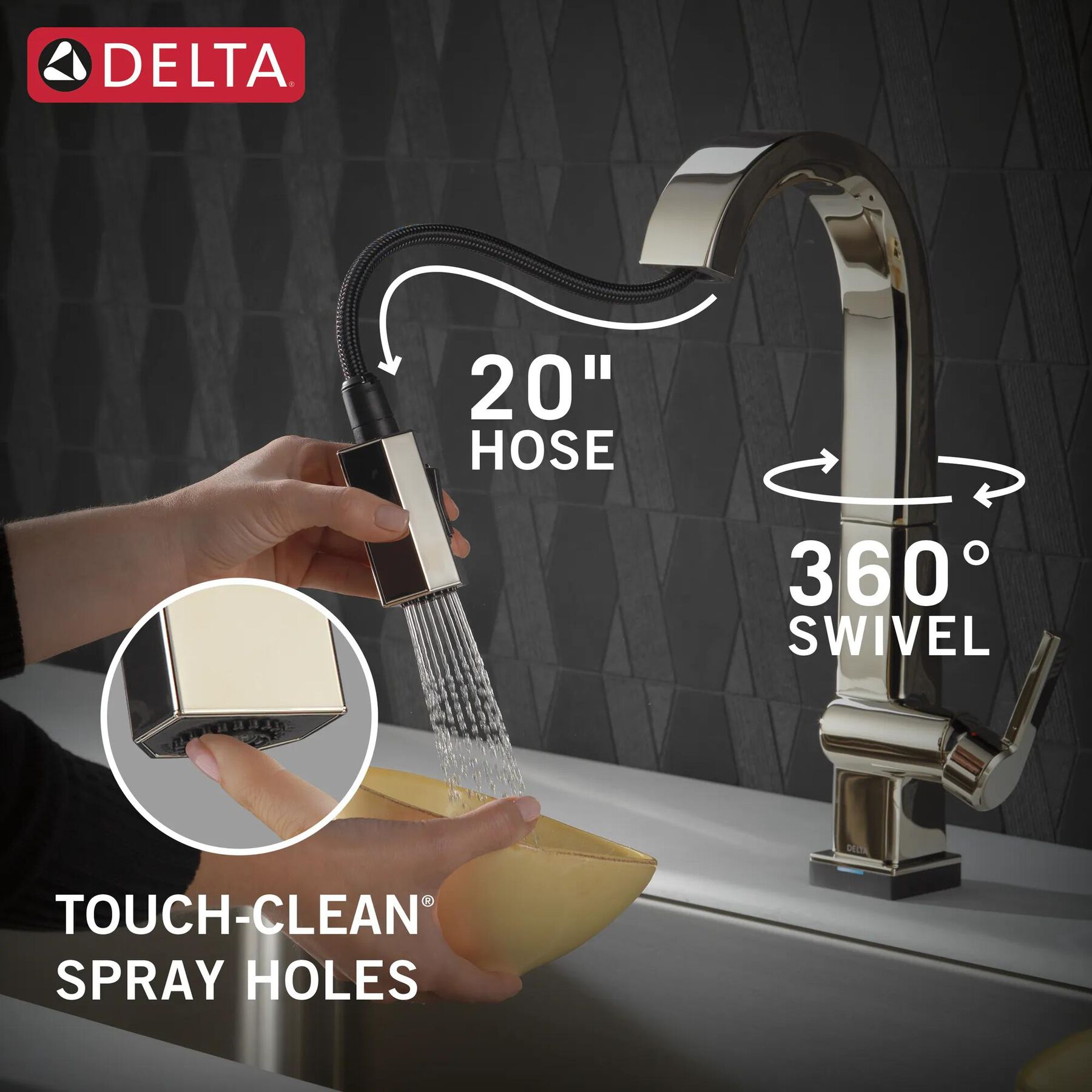 Single Handle Pull Down Bar/Prep Faucet With Touch<sub>2</sub>O Technology