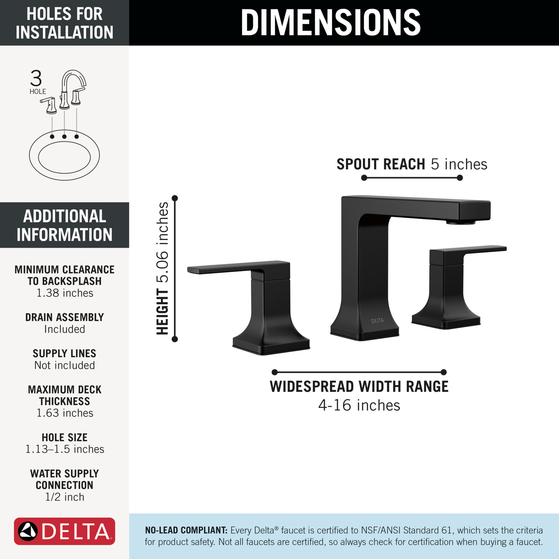 Two Handle Widespread Bathroom Faucet