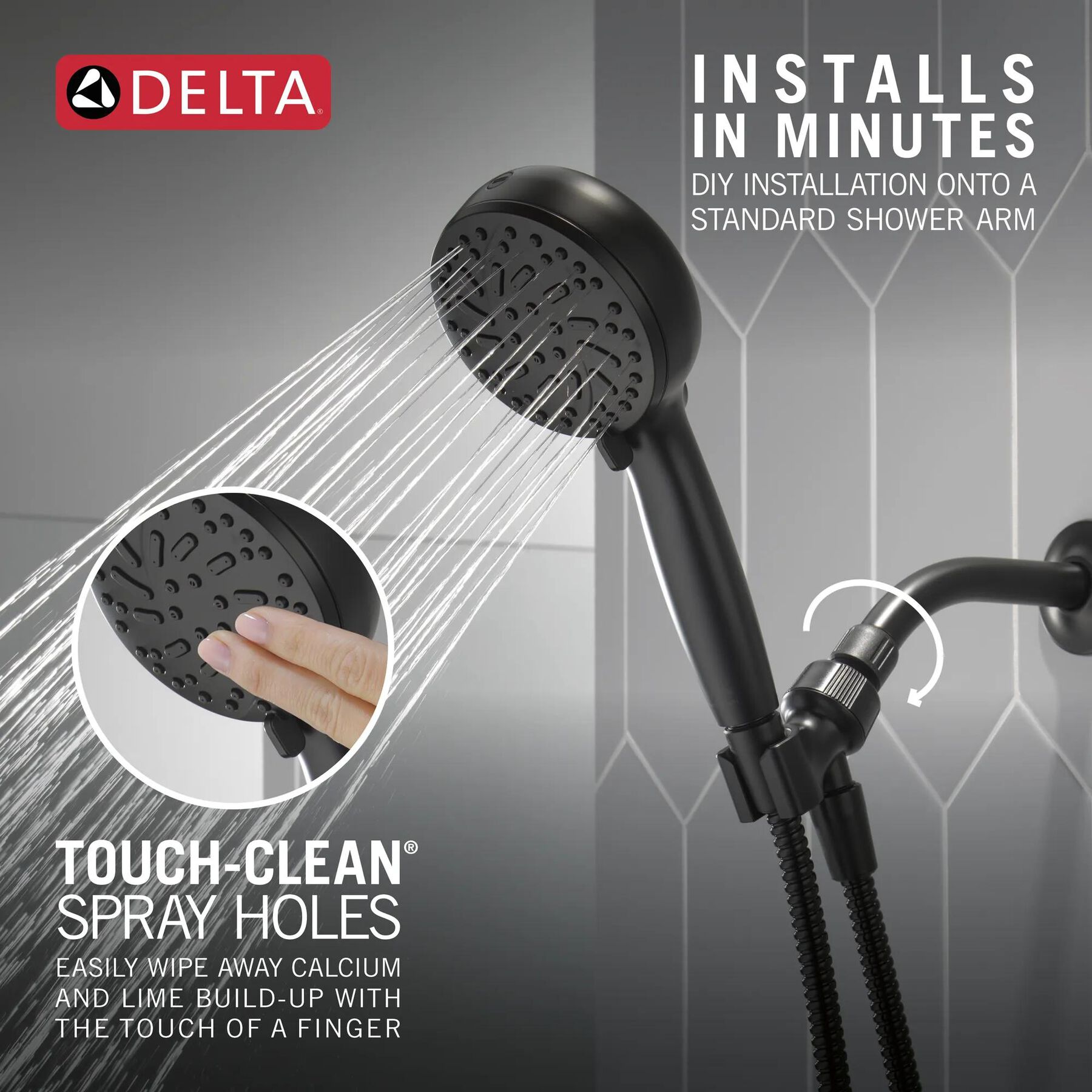 6-Setting Hand Shower with Cleaning Spray