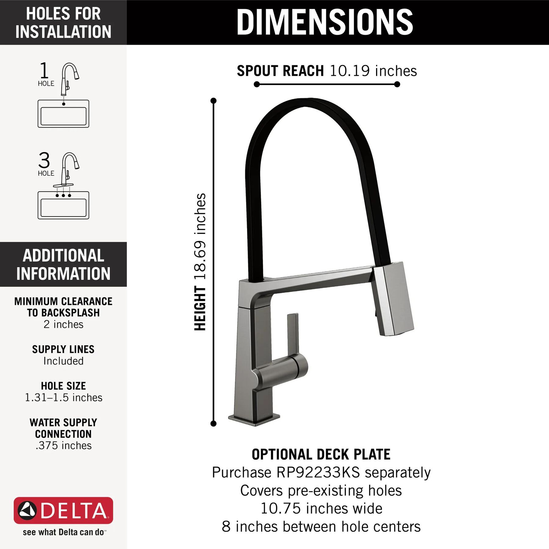 Single Handle Exposed Hose Kitchen Faucet