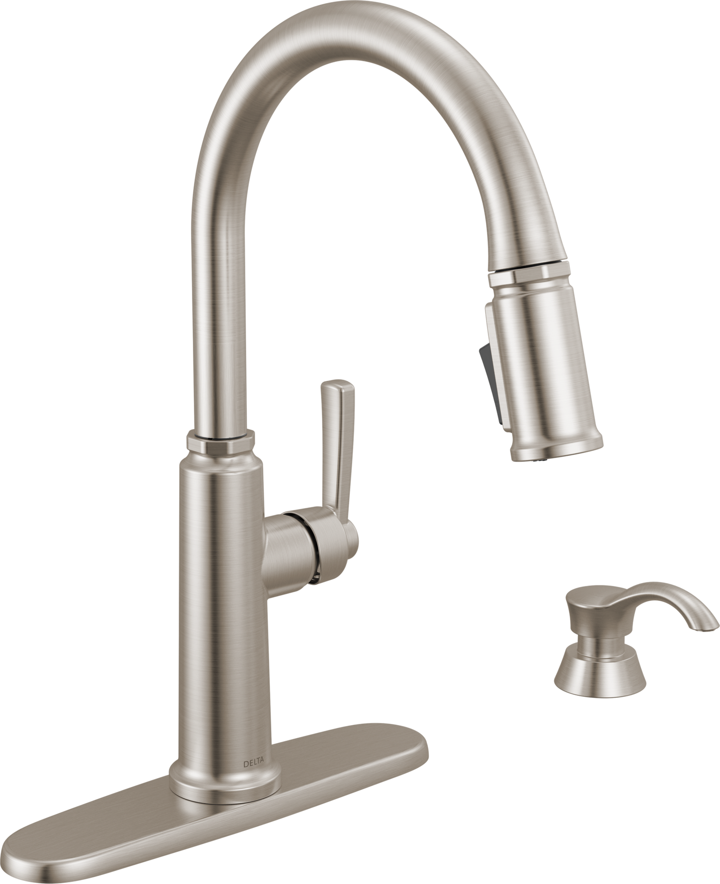 Single Handle Kitchen Pull-Down Faucet w/ Soap Dispenser