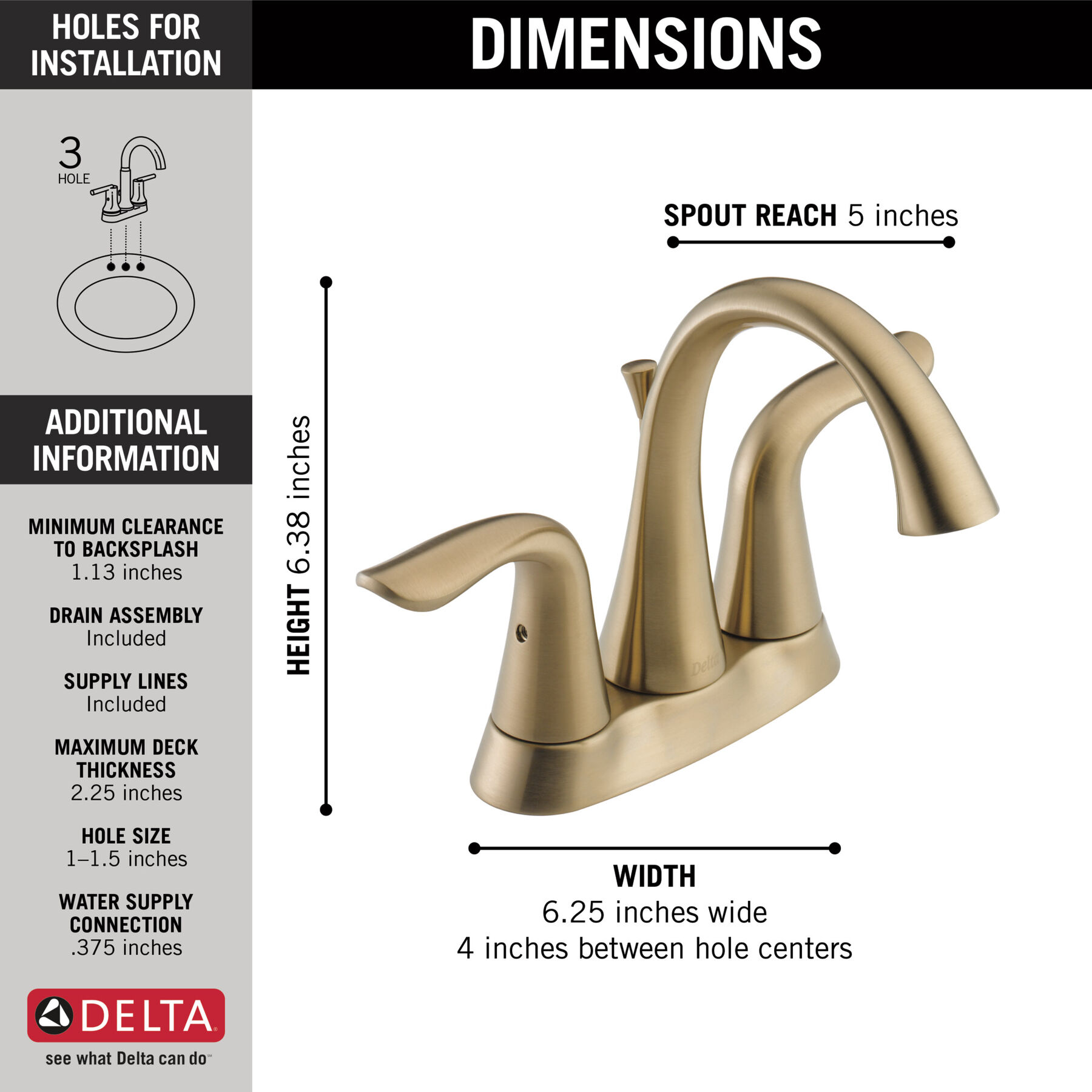 Two Handle Centerset Bathroom Faucet (Recertified)