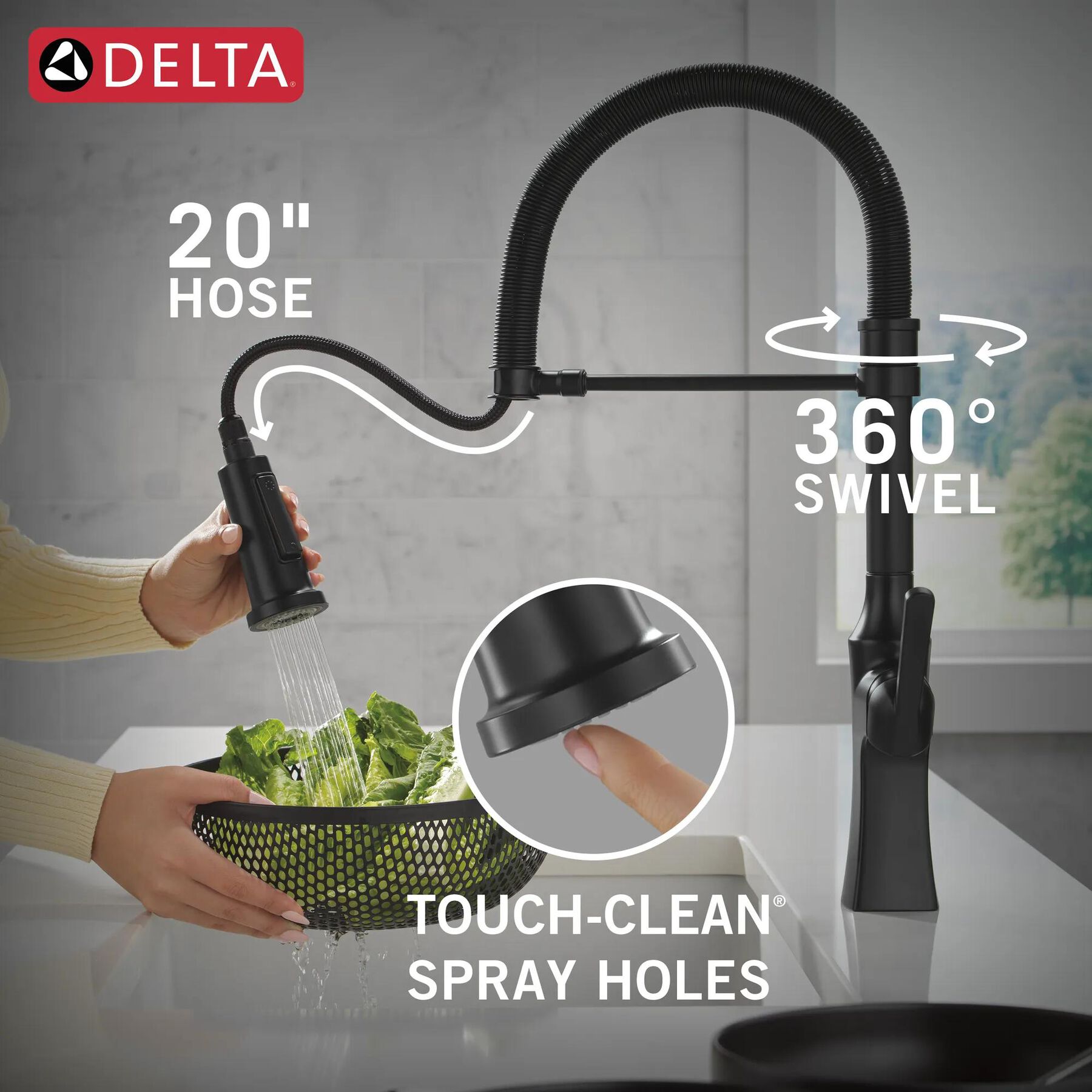Single Handle Pull-Down Spring Kitchen Faucet