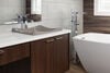 Single Handle Floor Mount Channel Spout Tub Filler Trim with Hand Shower