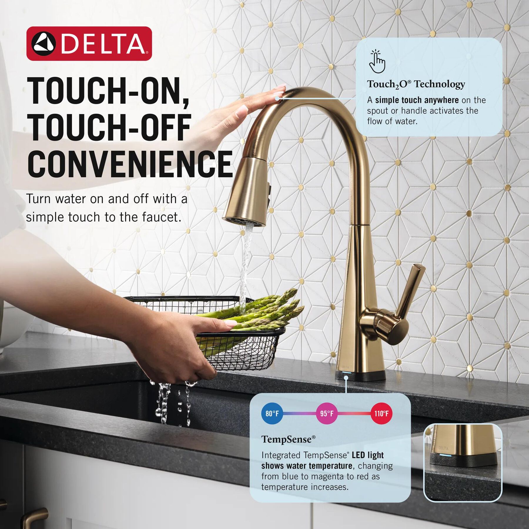 Single Handle Pull-Down Kitchen Faucet with Touch<sub>2</sub>O&reg; Technology