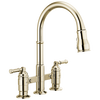 Two Handle Pull-Down Bridge Kitchen Faucet