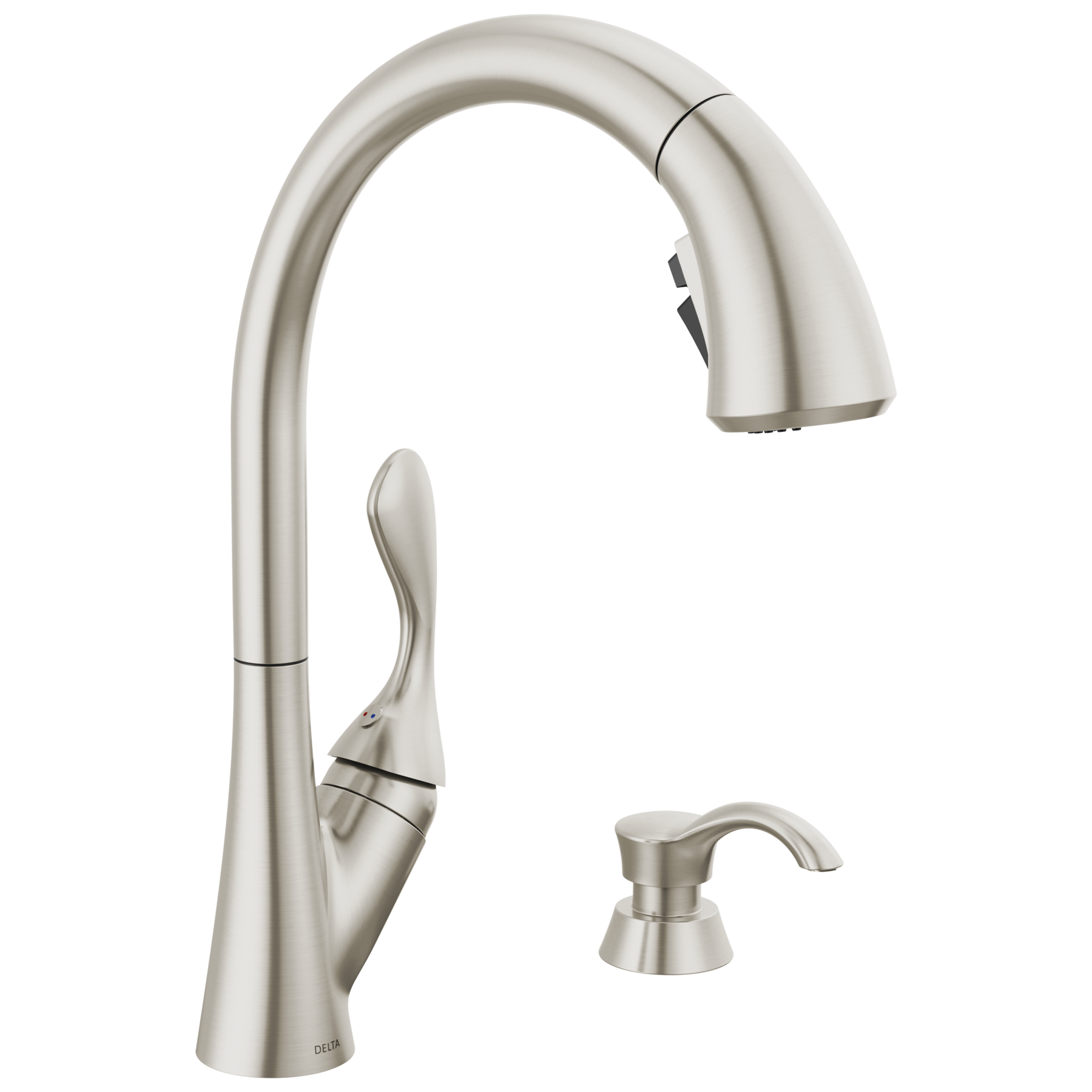 Single Handle Pull-Down Kitchen Faucet with Soap Dispenser and ShieldSpray&reg; Technology