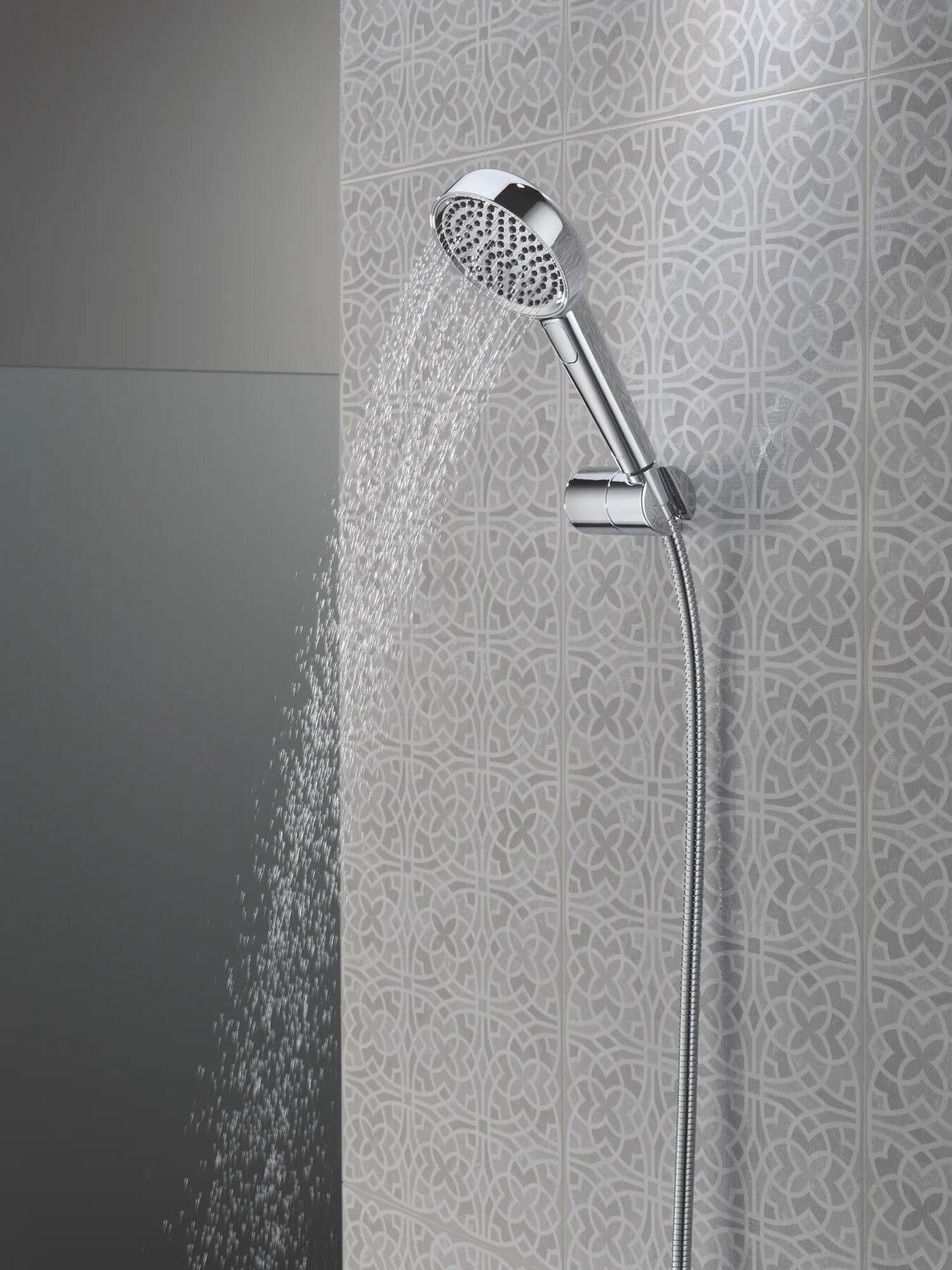 4-Setting Hand Shower with Wall Mount featuring FeatherRain&trade; Spray