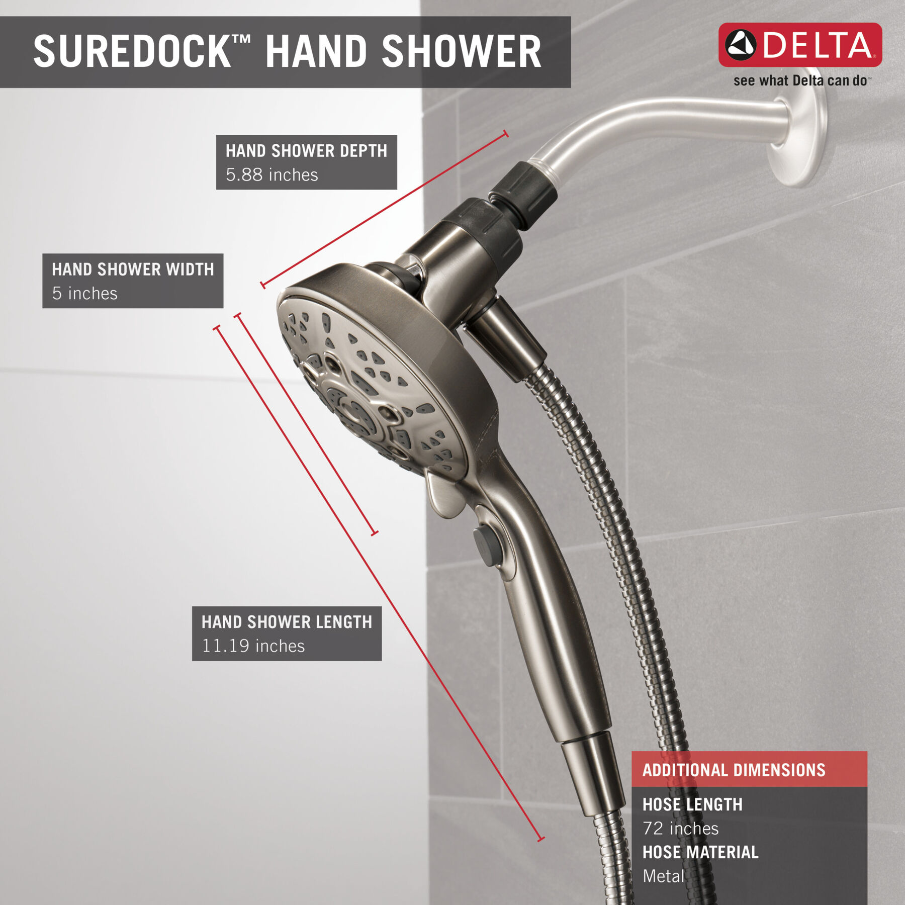 SureDock&reg; 7-Setting Hand Shower (Recertified)