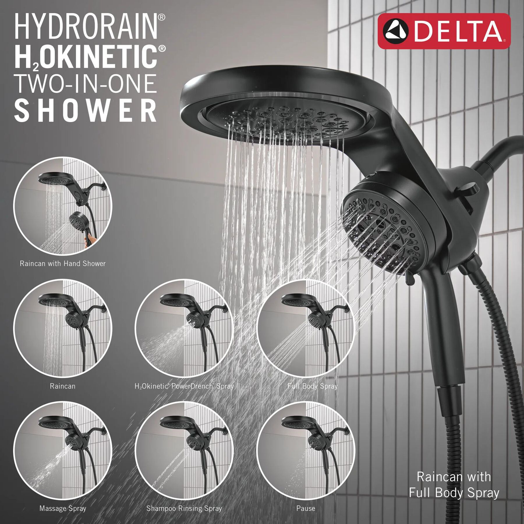 6-Setting HydroRain&reg; with ProClean&reg;