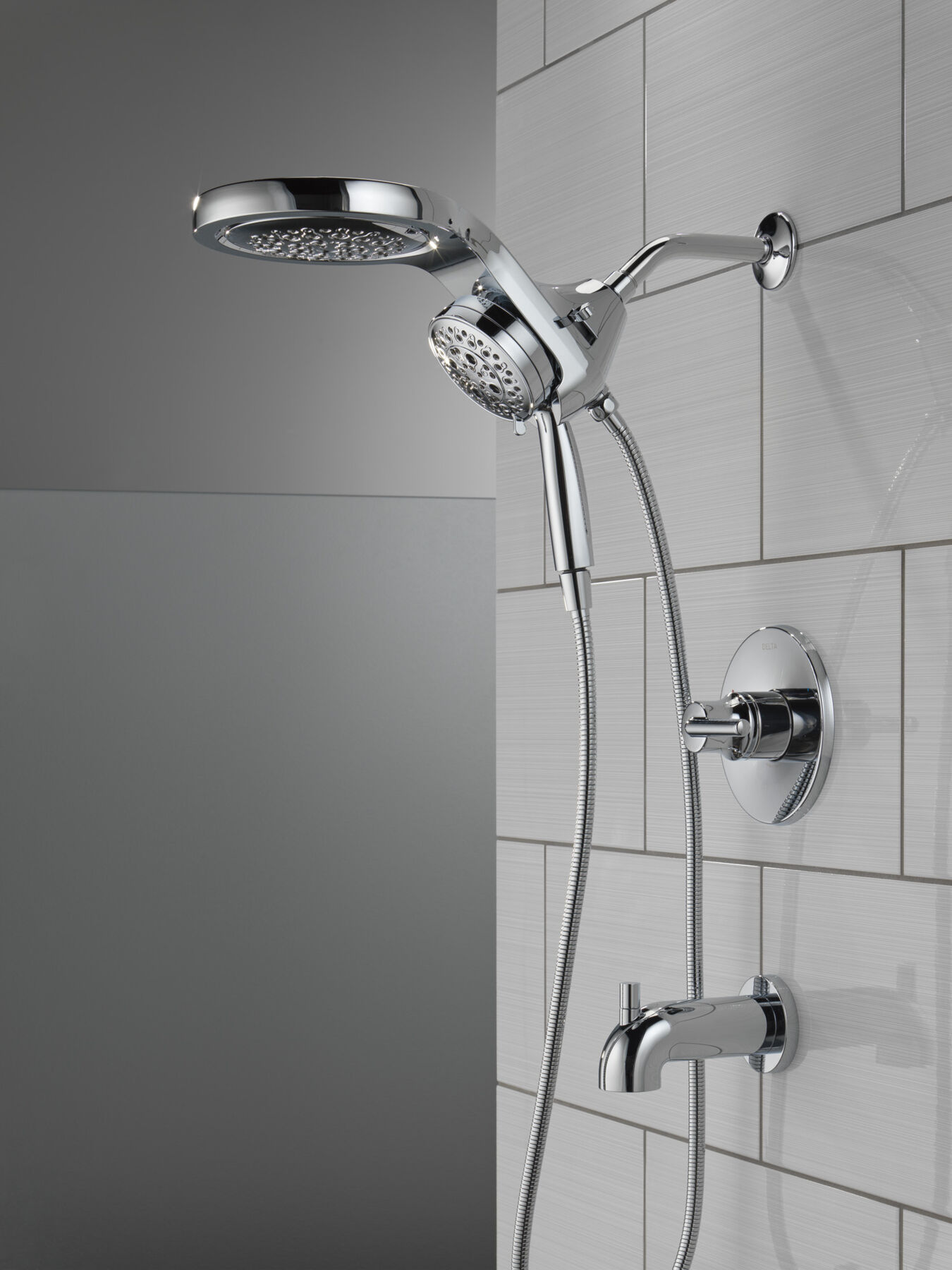 HydroRain&reg; H<sub>2</sub>Okinetic&reg; 5-Setting Two-in-One Shower Head