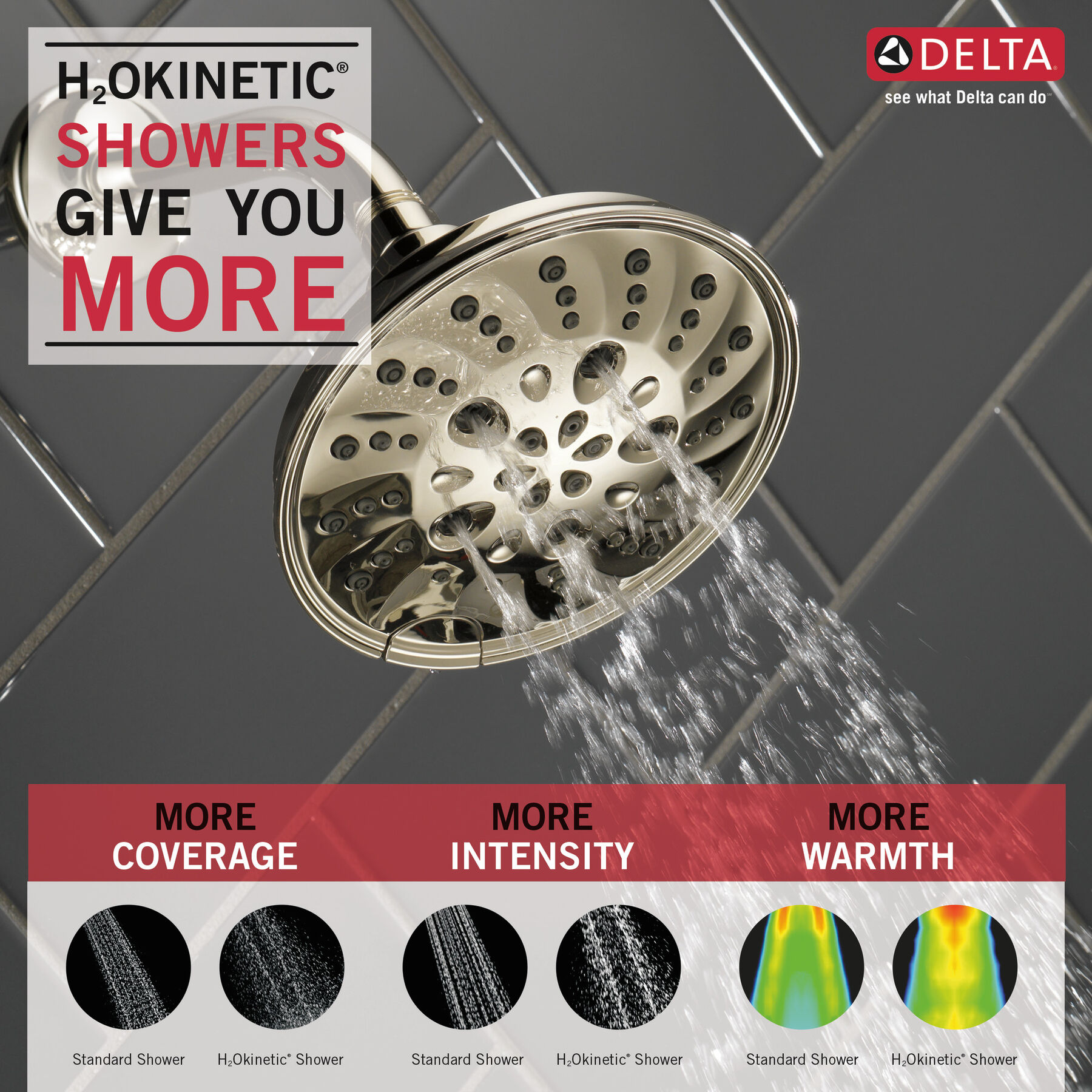 H<sub>2</sub>Okinetic&reg; 5-Setting Traditional Raincan Shower Head