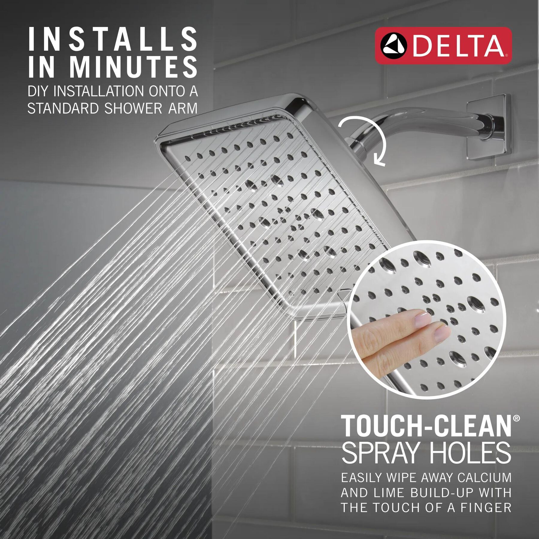 H2Okinetic&reg; 6-Setting 8-inch Raincan Shower Head