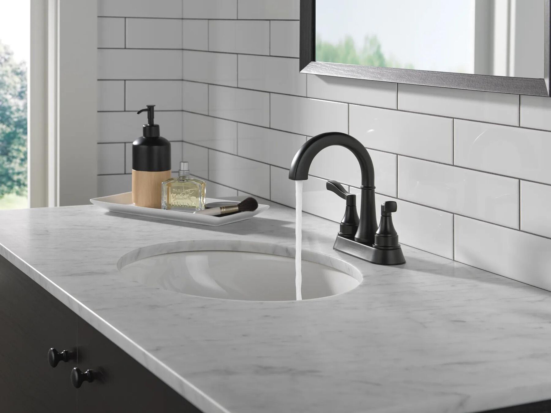 Two Handle Centerset Bathroom Faucet (Recertified)