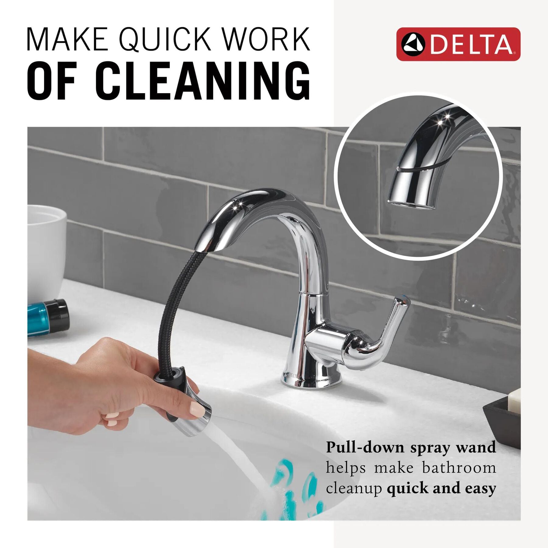 Single Handle Pull-Down Bathroom Faucet