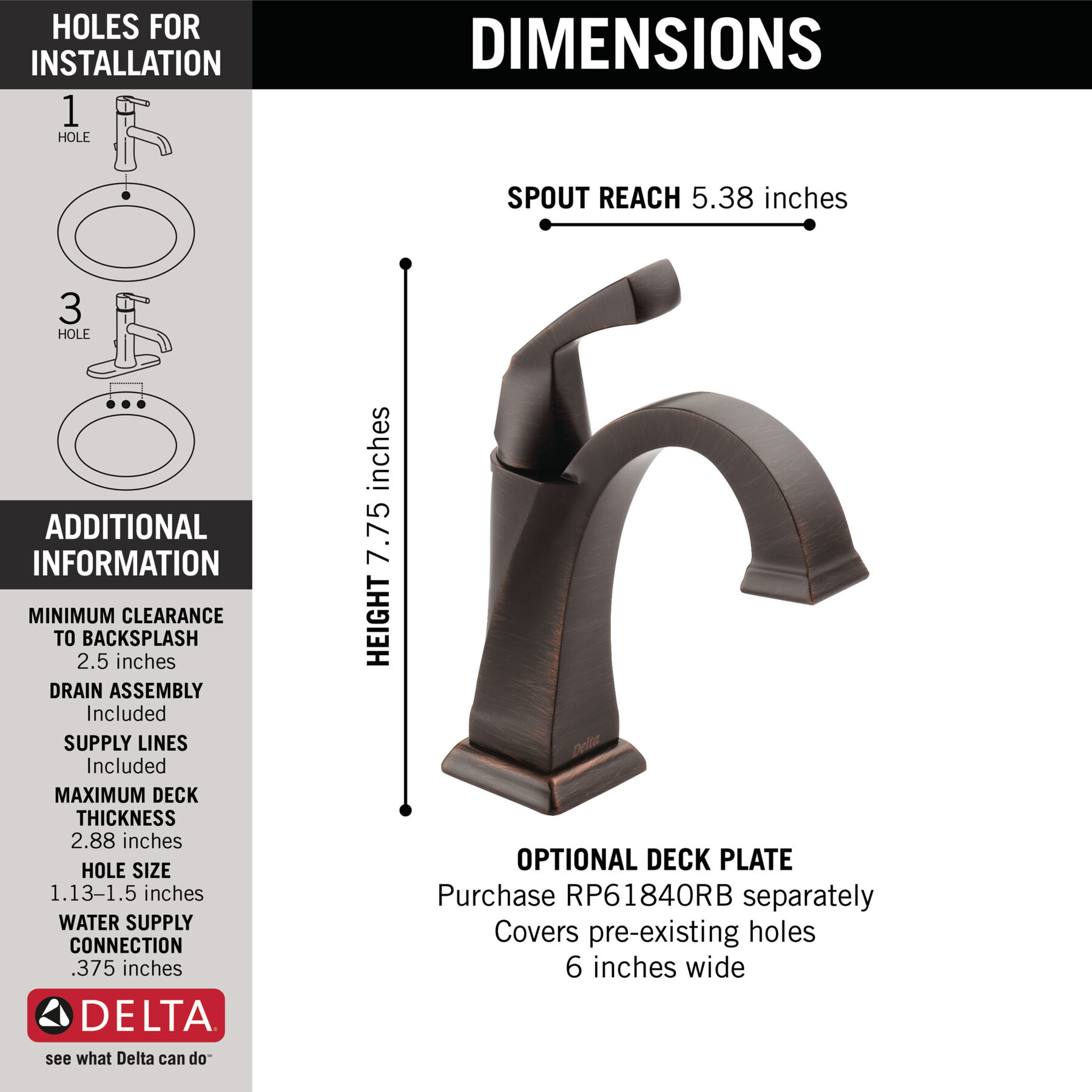 Single Handle Bathroom Faucet (Recertified)