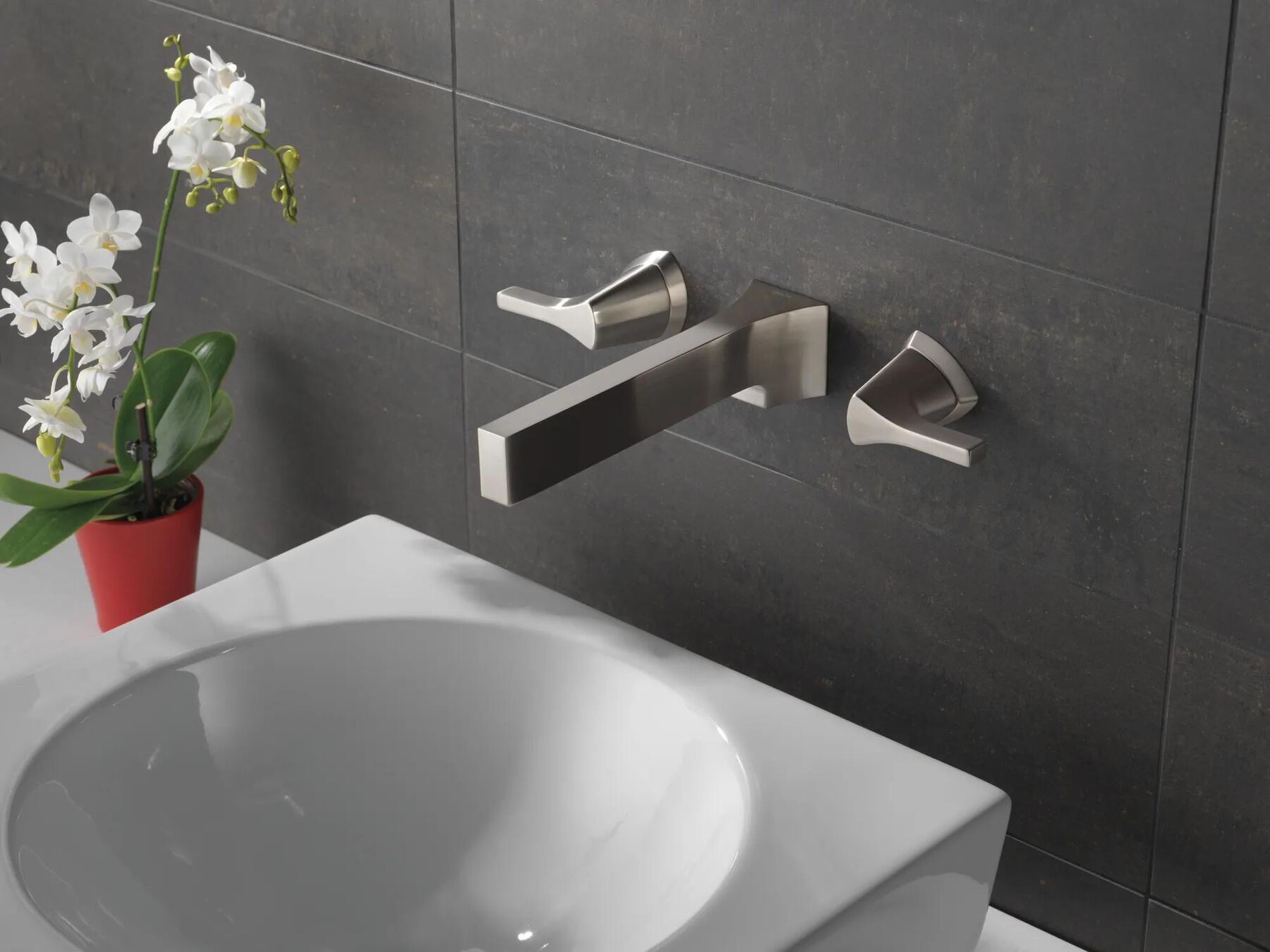 Two Handle Wall Mount Bathroom Faucet Trim