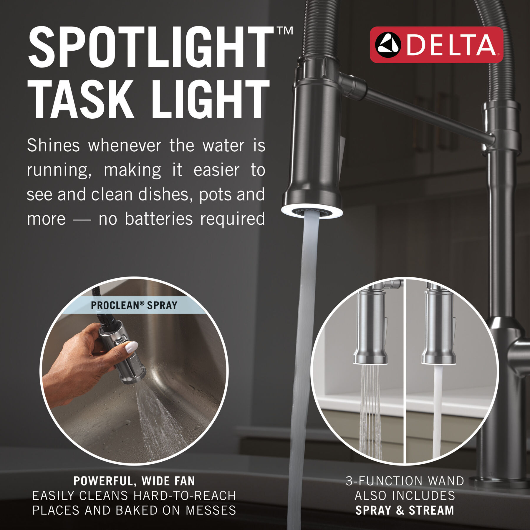 Single Handle Pull-Down Kitchen Faucet With Spring Spout