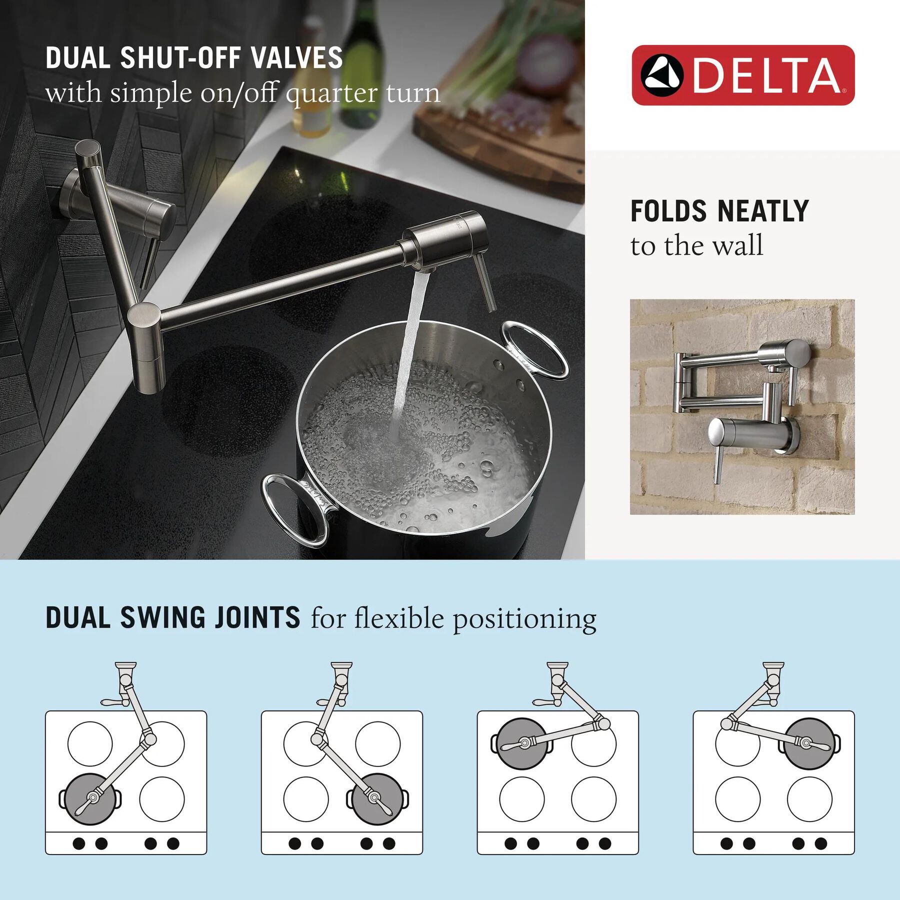 Contemporary Wall Mount Pot Filler (Recertified)