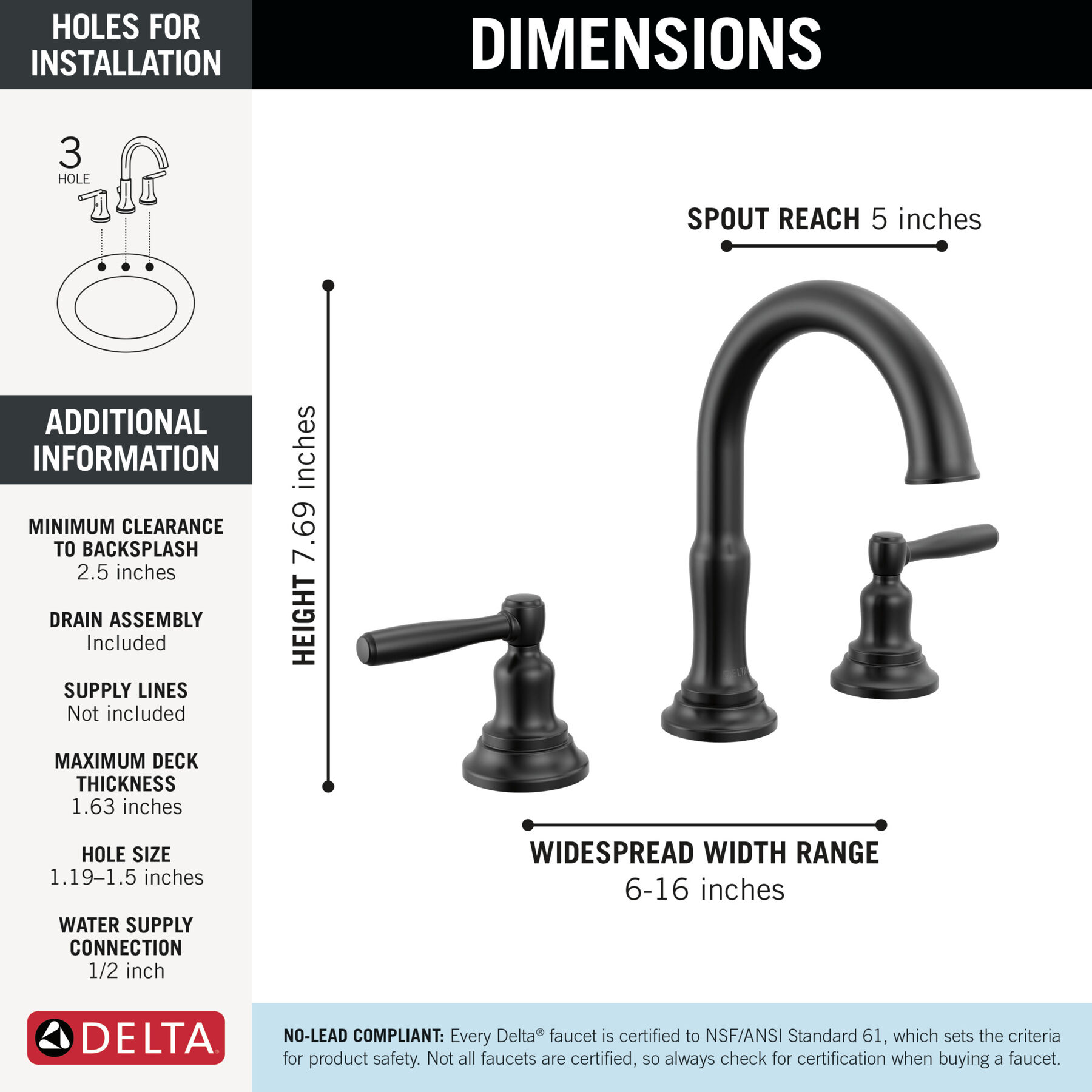 Widespread Lavatory Faucet with 14 Series Shower Trim Bundle