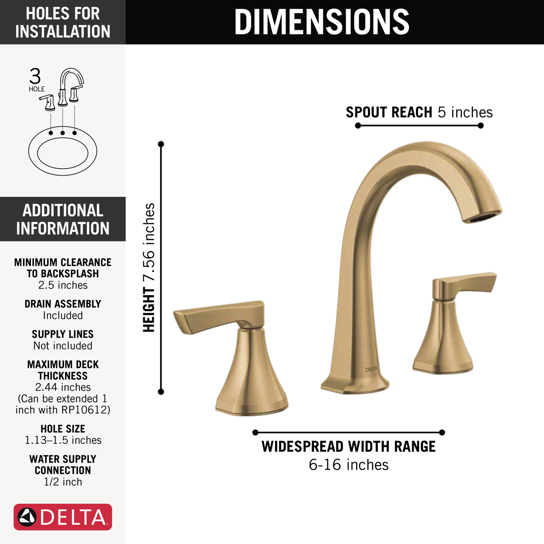 Two Handle Widespread Bathroom Faucet