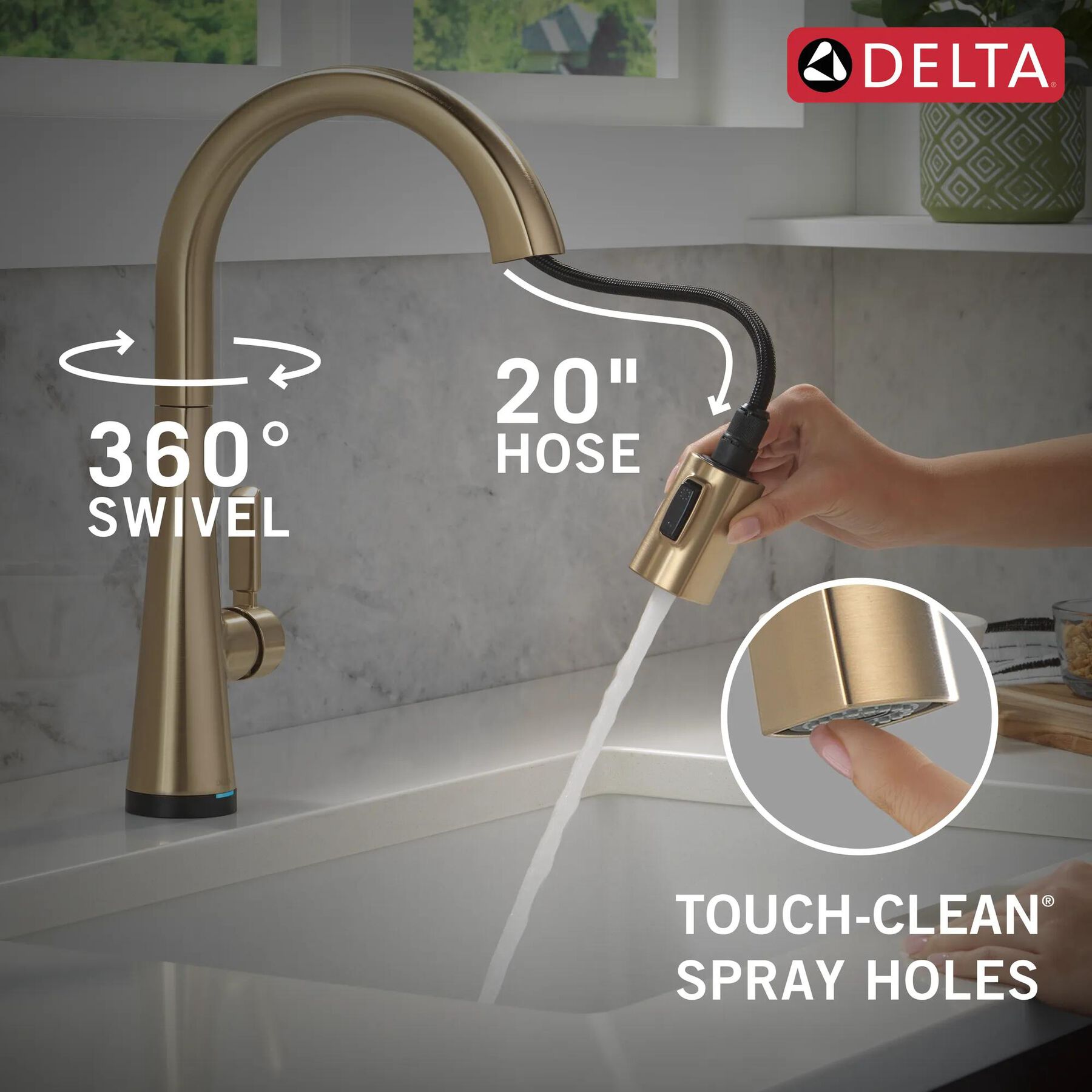 Touch<sub>2</sub>O&reg; Technology Kitchen Faucet with Touchless Technology