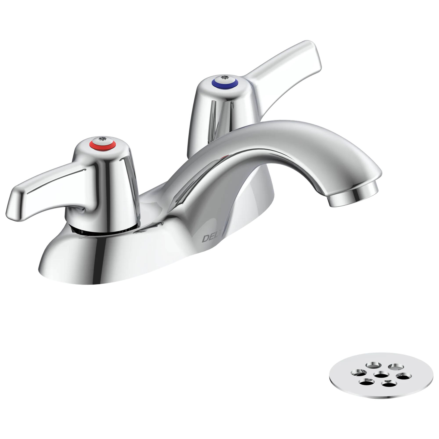 Two Handle Centerset Lavatory Faucet with Grid Strainer