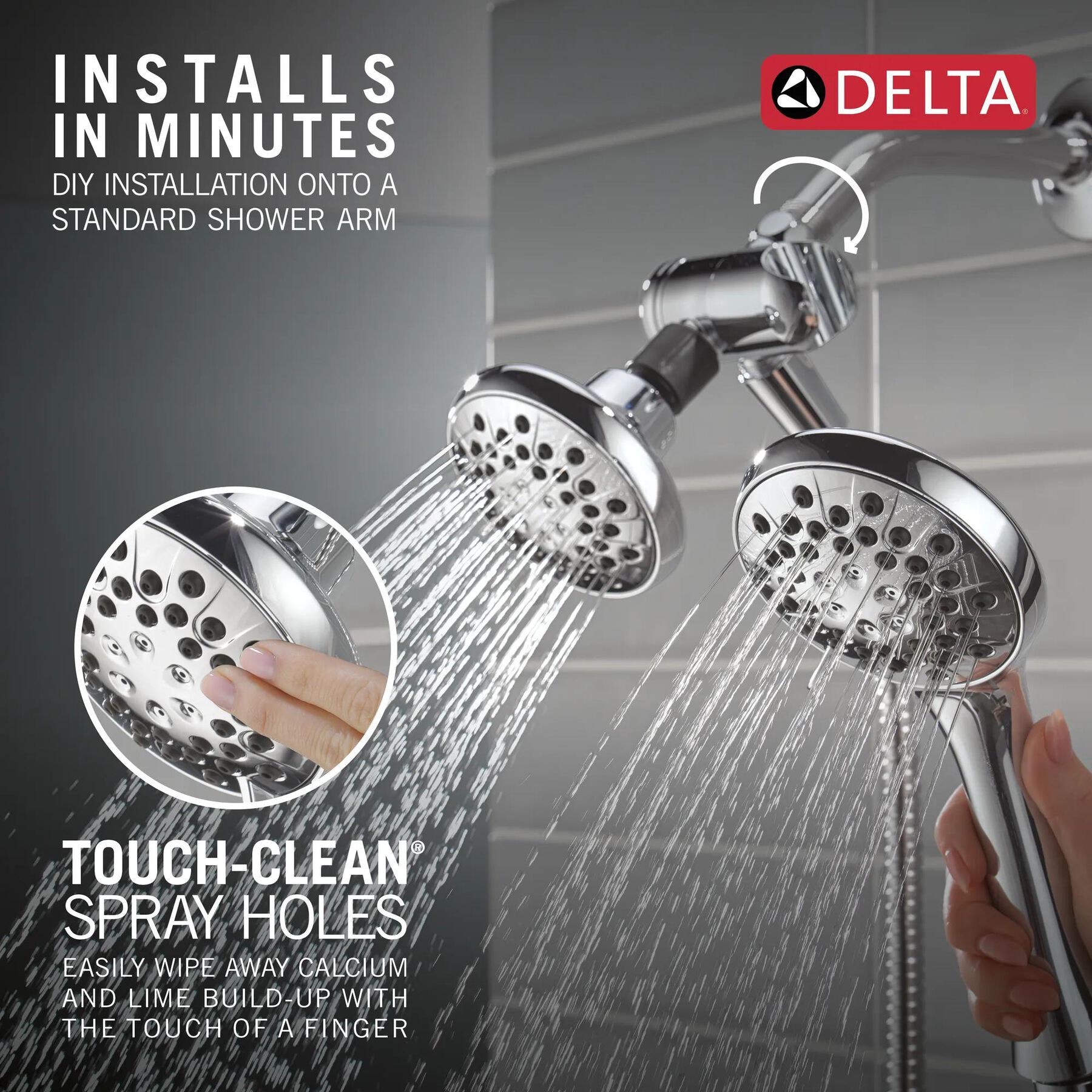 3-Setting Combination Shower in Chrome - 1.75 GPM