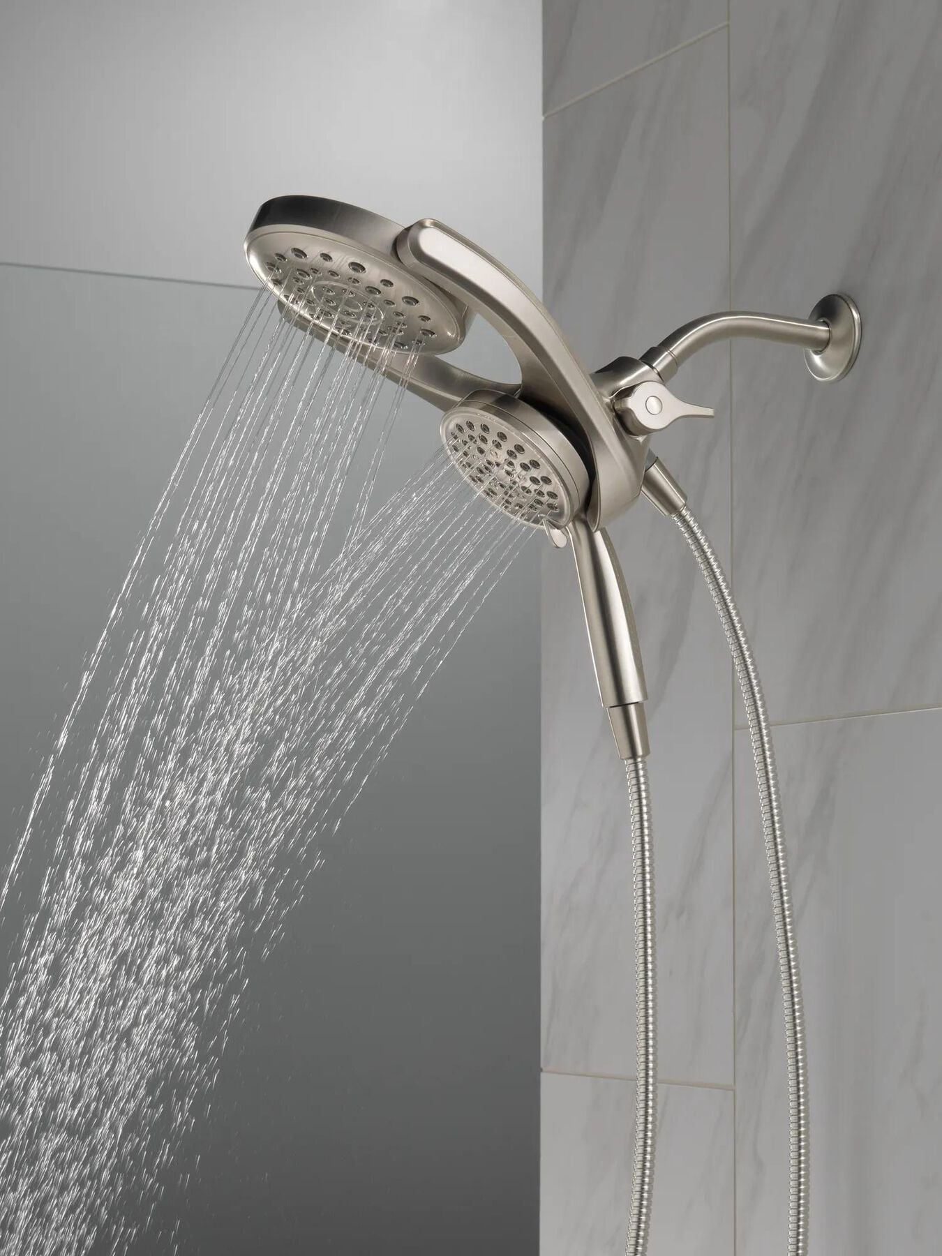 HydroRain&reg; 4-Setting Two-in-One Shower Head (Recertified)