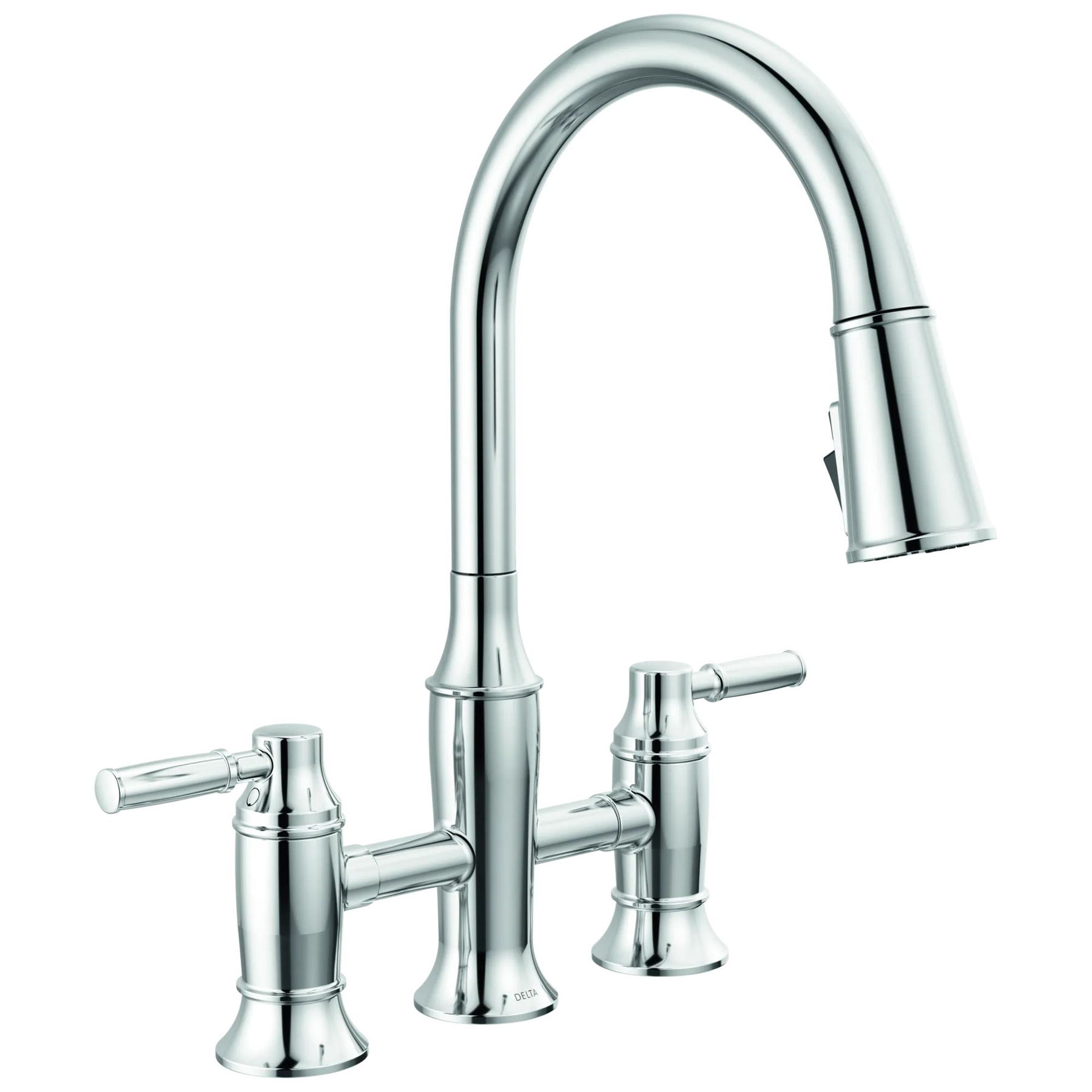 Two Handle Pull-Down Bridge Kitchen Faucet (Recertified)