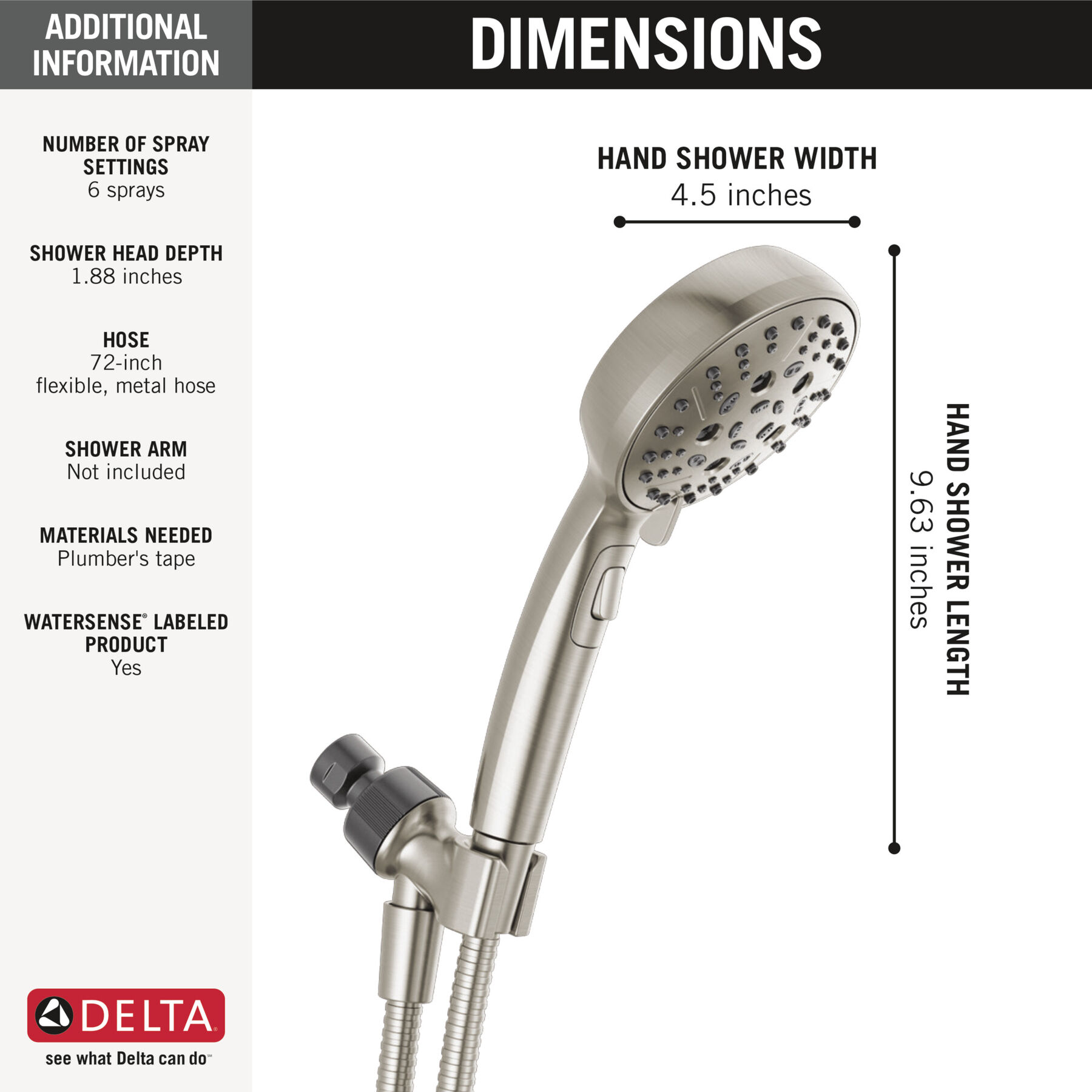 H2Okinetic&reg; 6-Setting Hand Shower (Recertified)