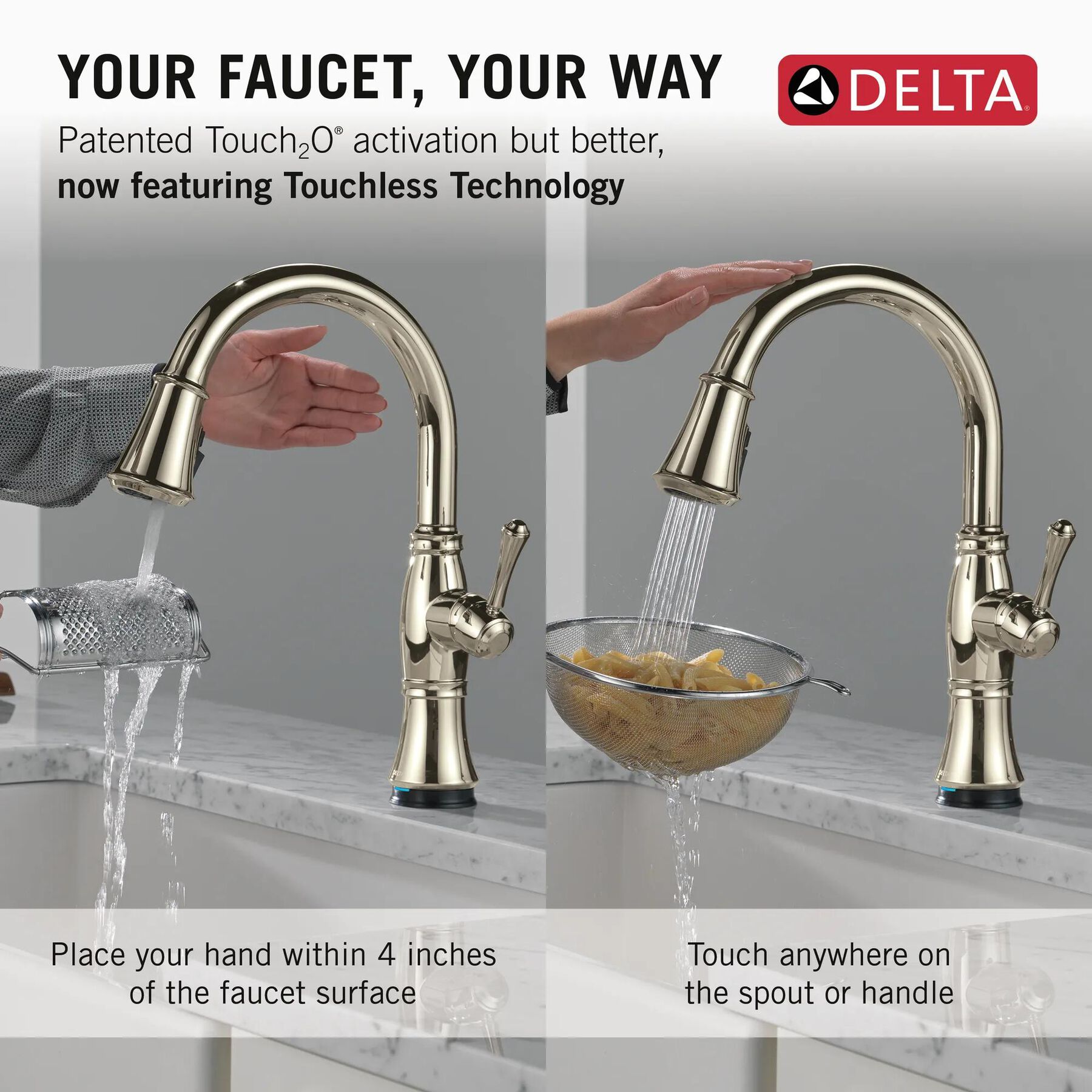Touch<sub>2</sub>O&reg; Technology Kitchen Faucet with Touchless Technology