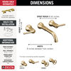 Two Handle Wall Mount Bathroom Faucet