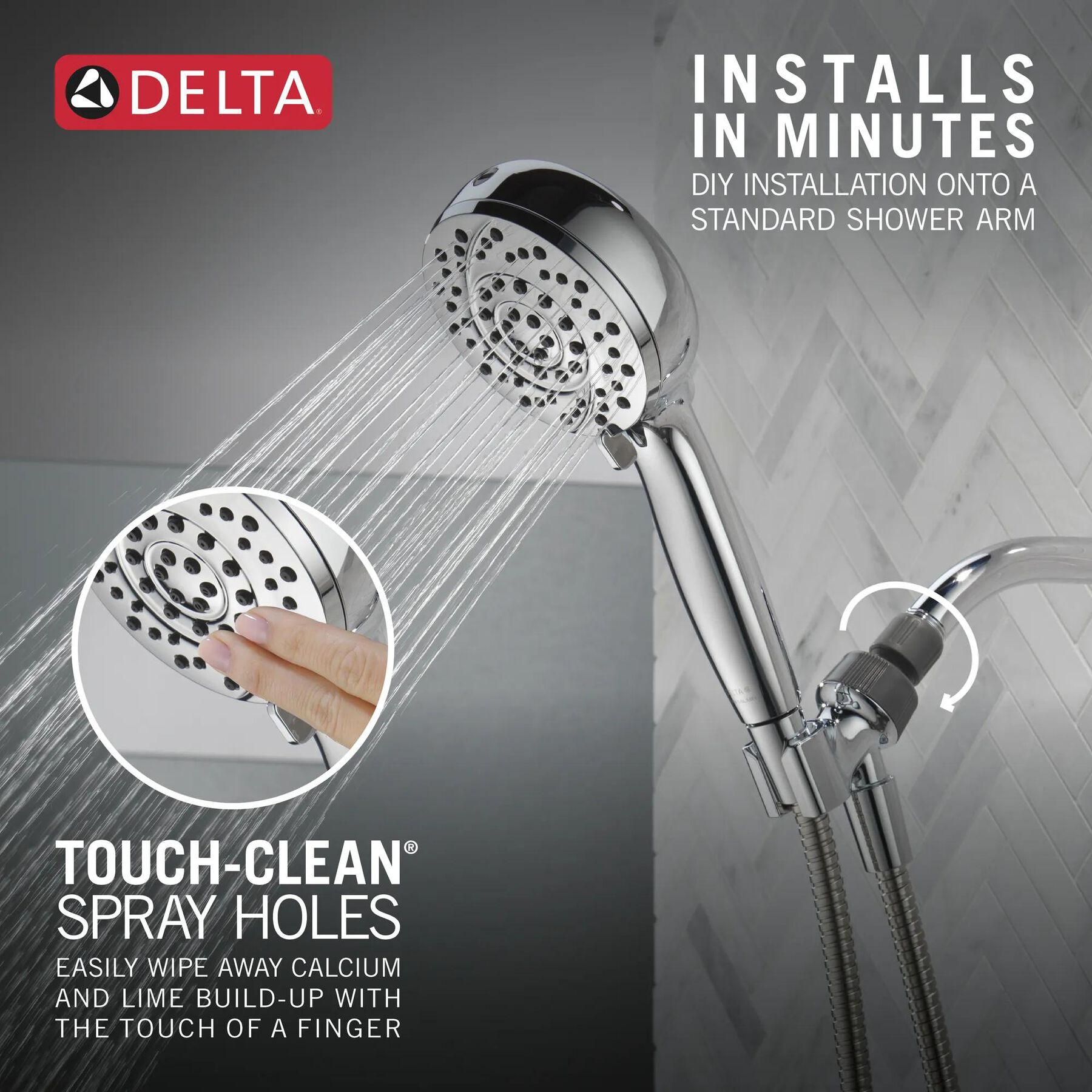 6-Setting Hand Shower with Cleaning Spray