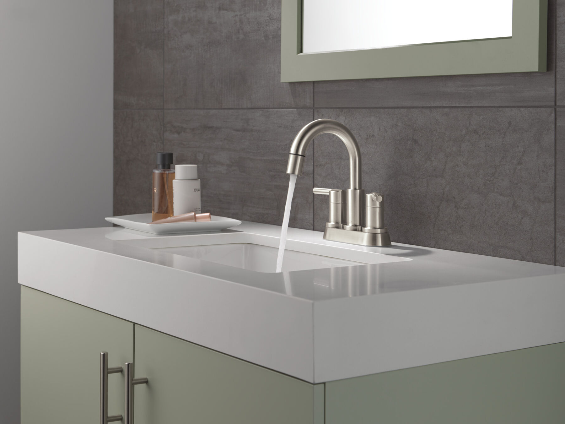 Two Handle Centerset Pull-Down Bathroom Faucet