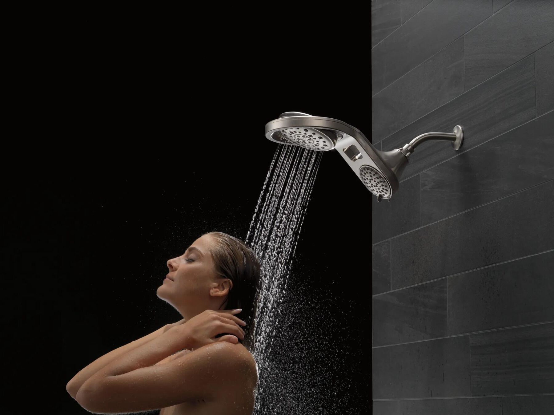 HydroRain&reg; 5-Setting Two-in-One Shower Head