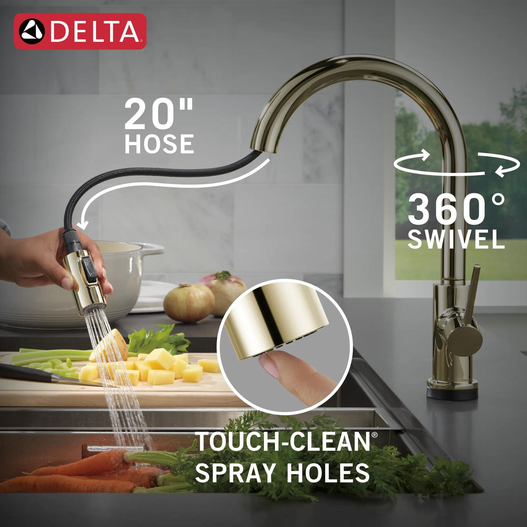 Touch<sub>2</sub>O&reg; Technology Kitchen Faucet with Touchless Technology