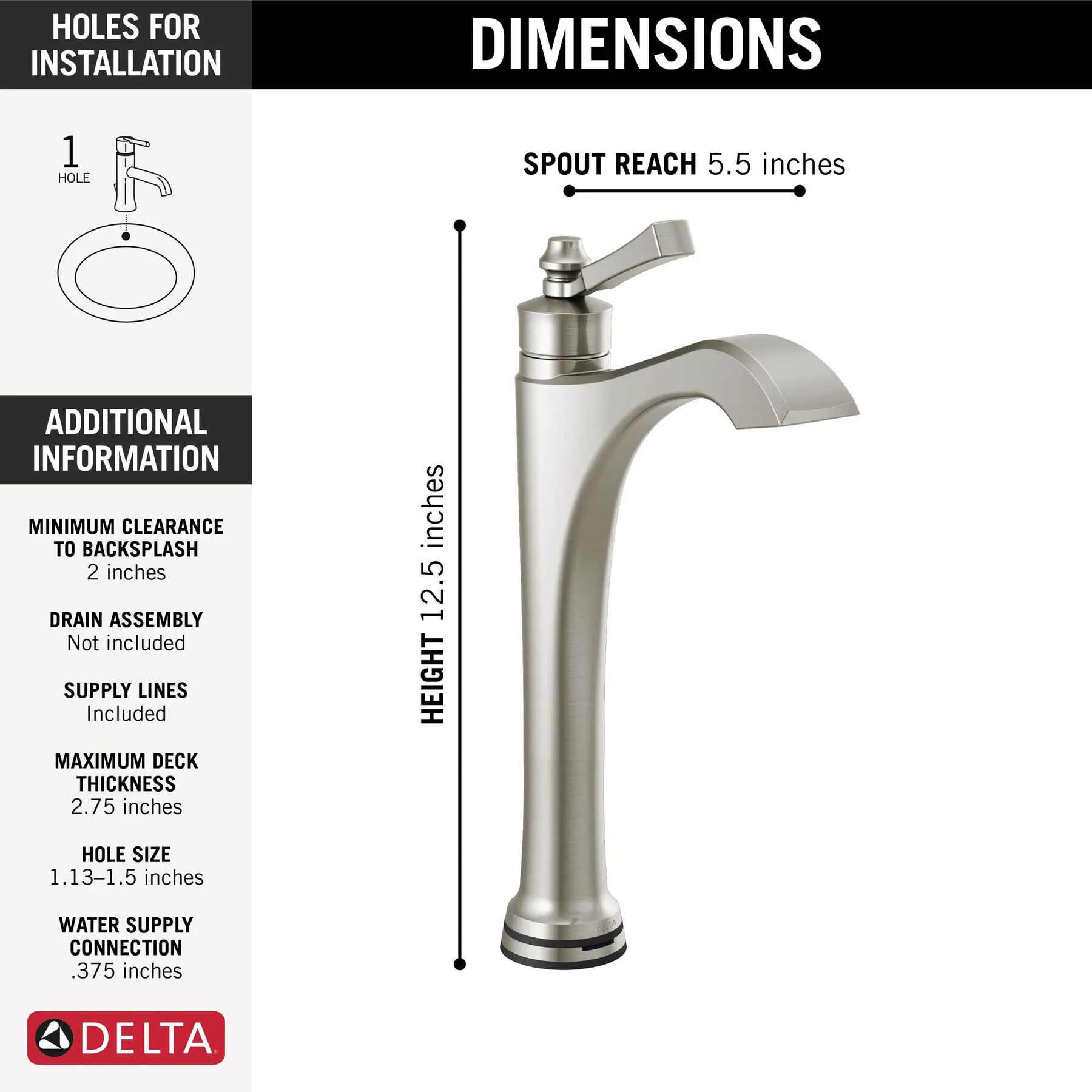 Single Handle Vessel Bathroom Faucet with Touch<sub>2</sub>O.xt Technology