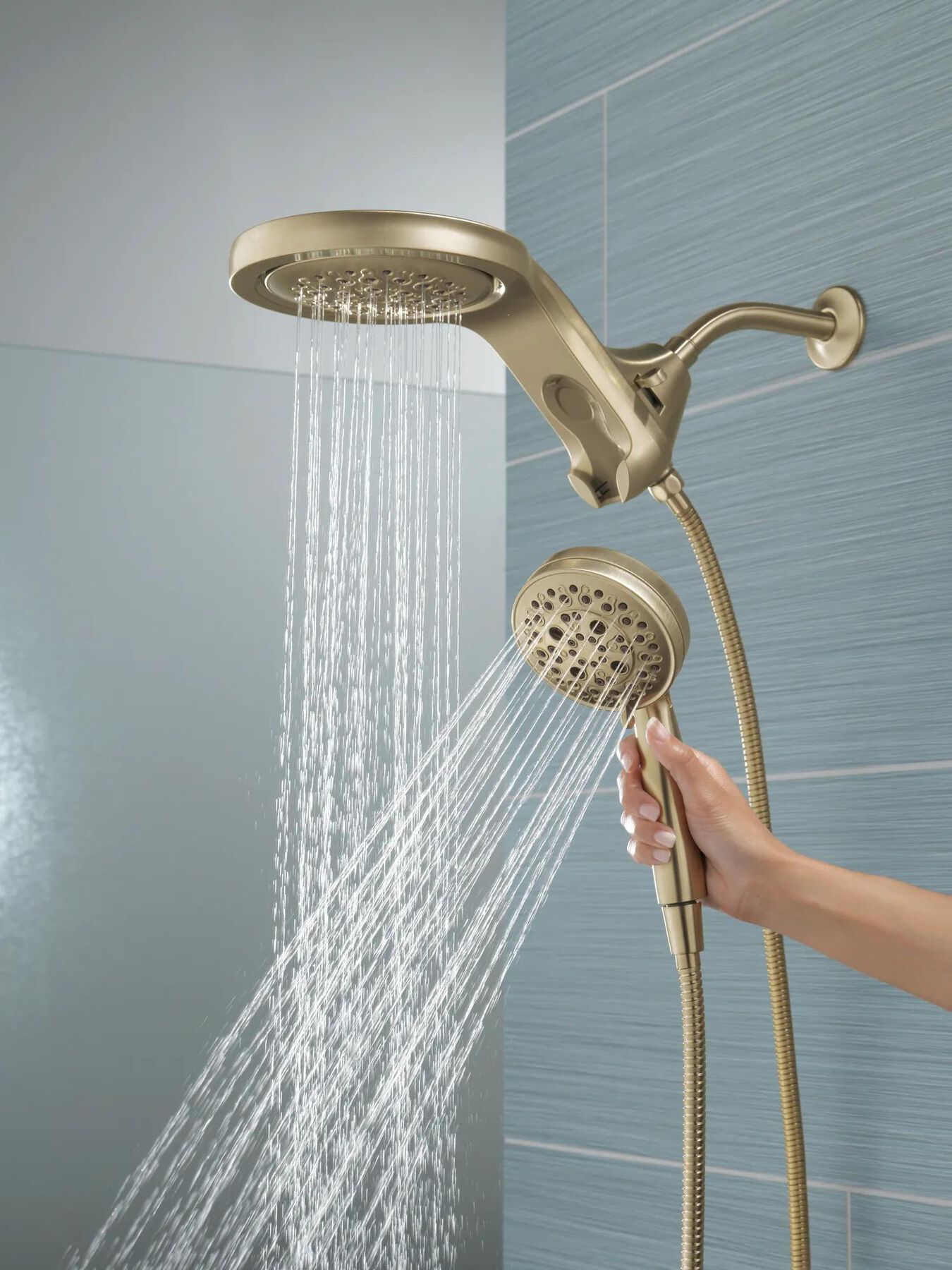 HydroRain&reg; H<sub>2</sub>Okinetic&reg; 5-Setting Two-in-One Shower Head