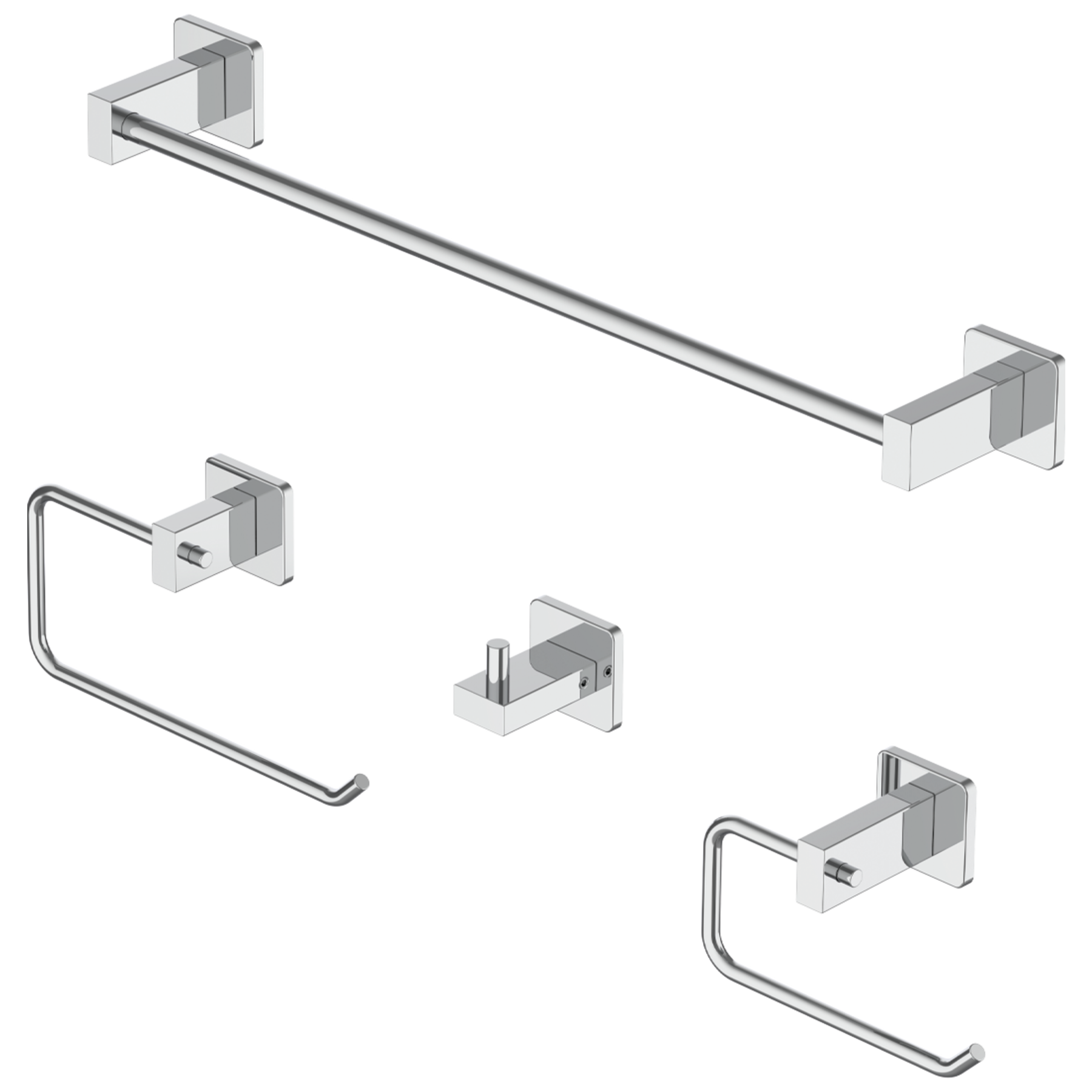 Square Bathroom Accessories Set