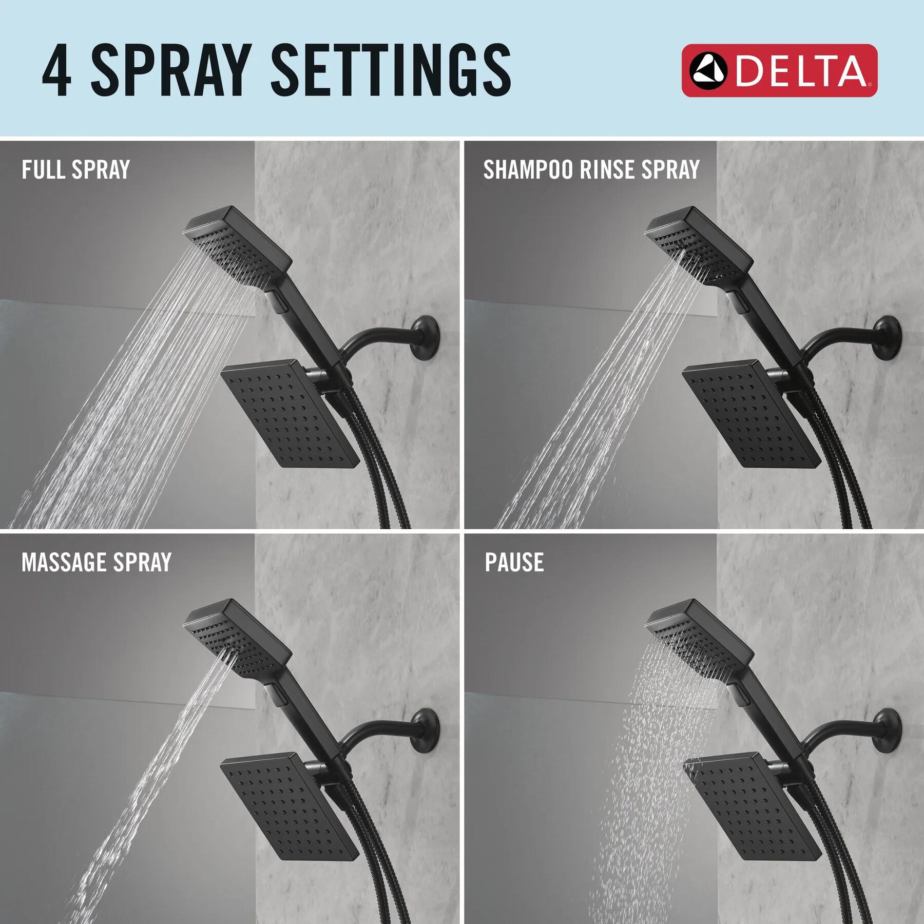 5-Setting Two-in-One Combination Shower with Additional Mount