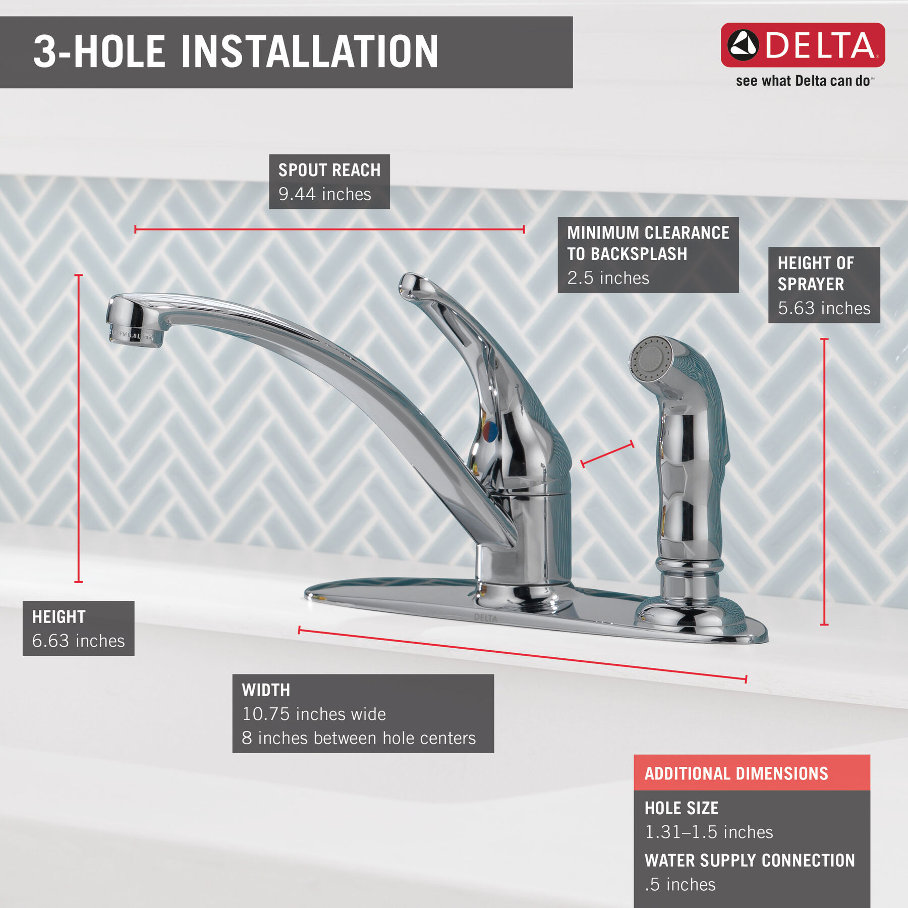 Single Handle Kitchen Faucet with Spray