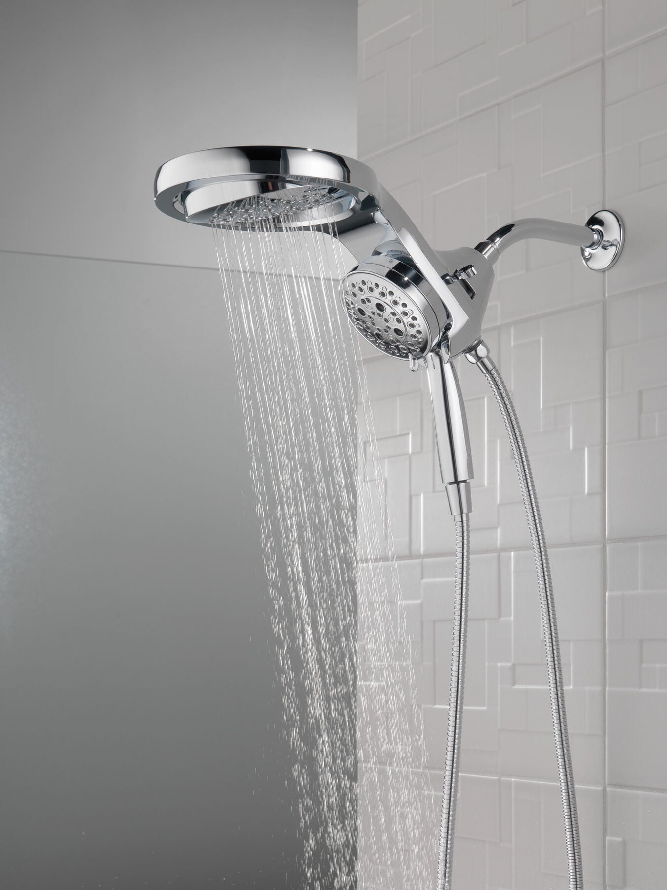 HydroRain&reg; H<sub>2</sub>Okinetic&reg; 5-Setting Two-in-One Shower Head